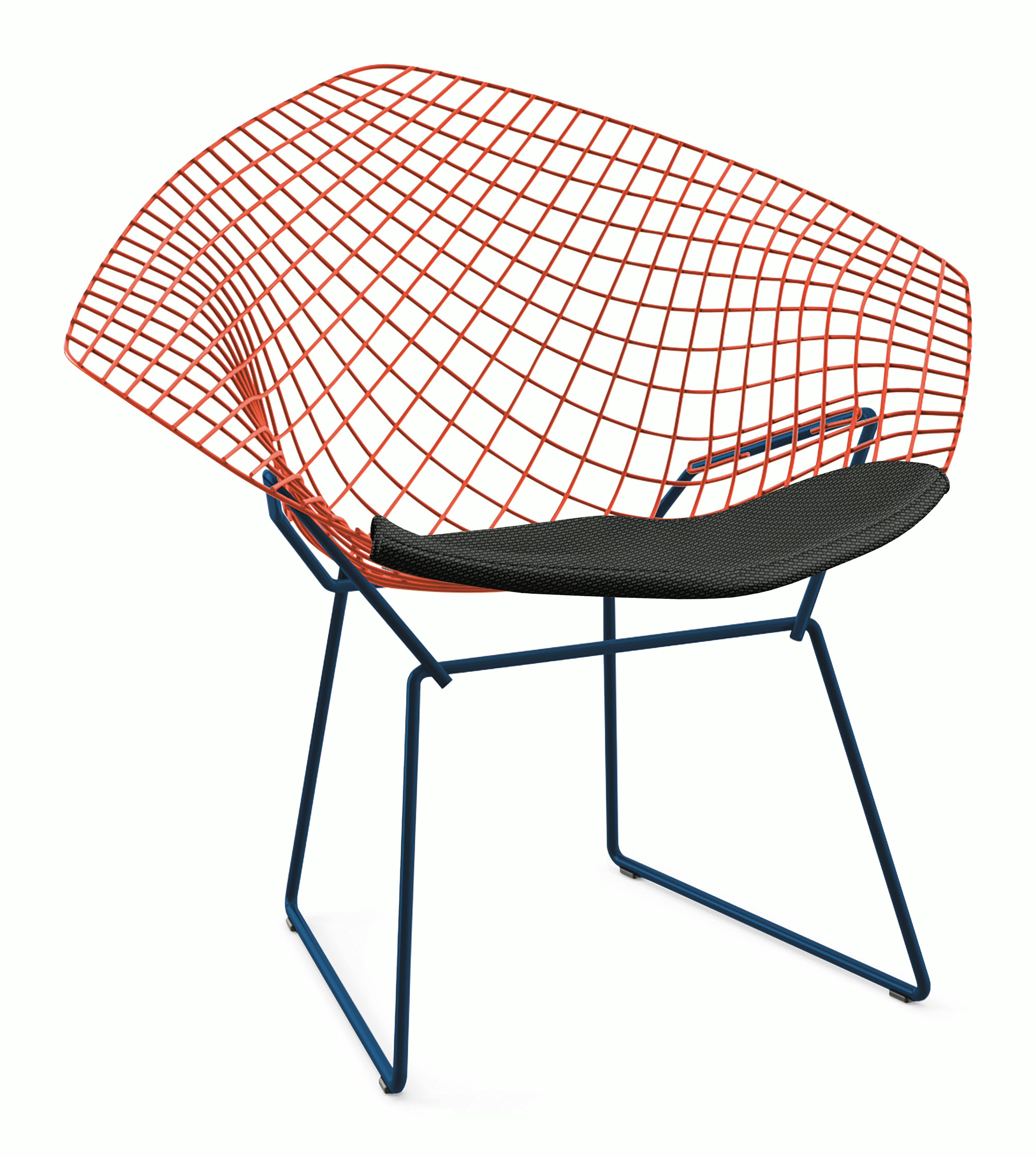 Bertoia Two-Tone Diamond Lounge Chair with Seat Pad