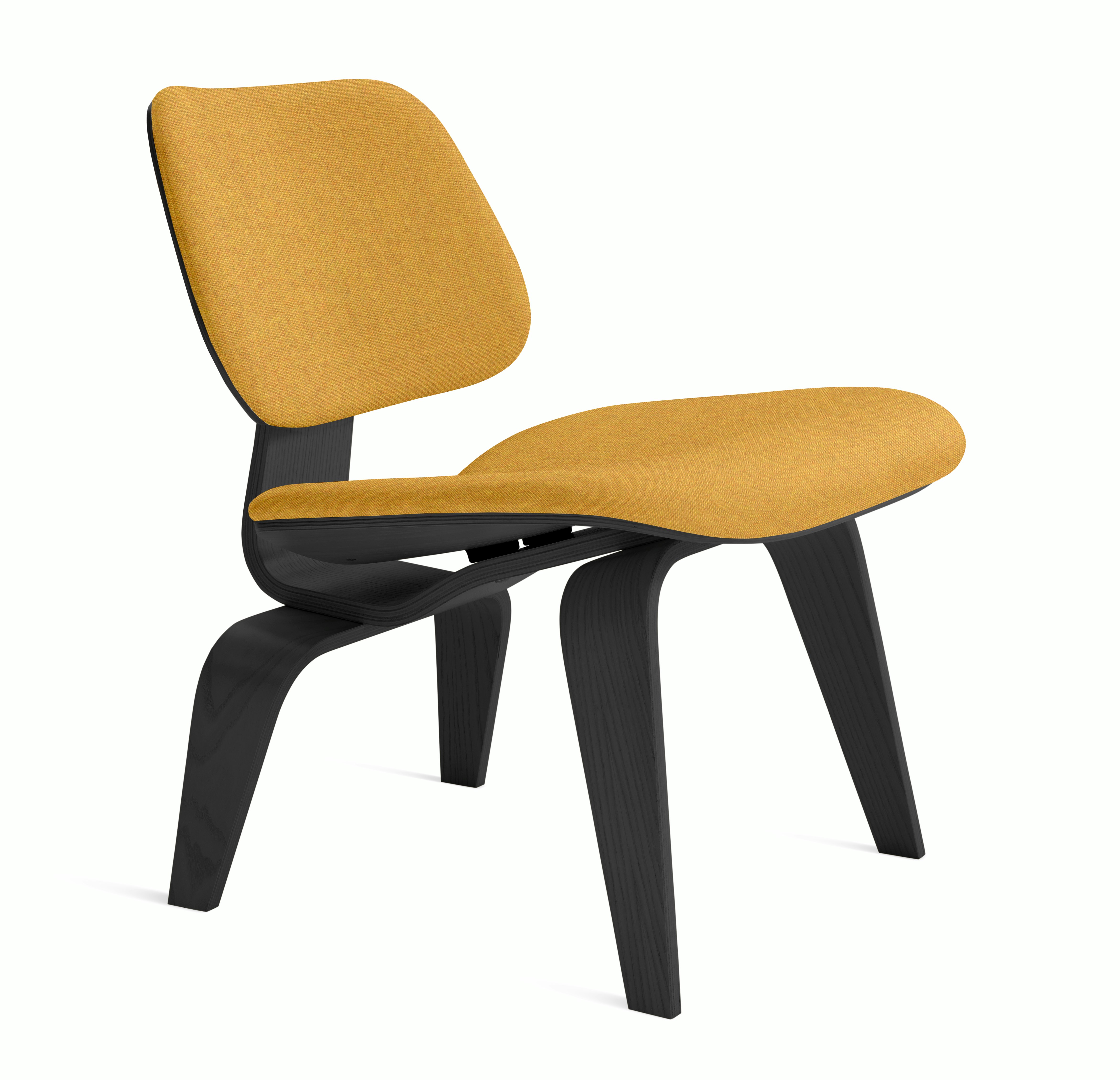 Eames Molded Plywood Lounge Chair Wood Base (LCW), Upholstered
