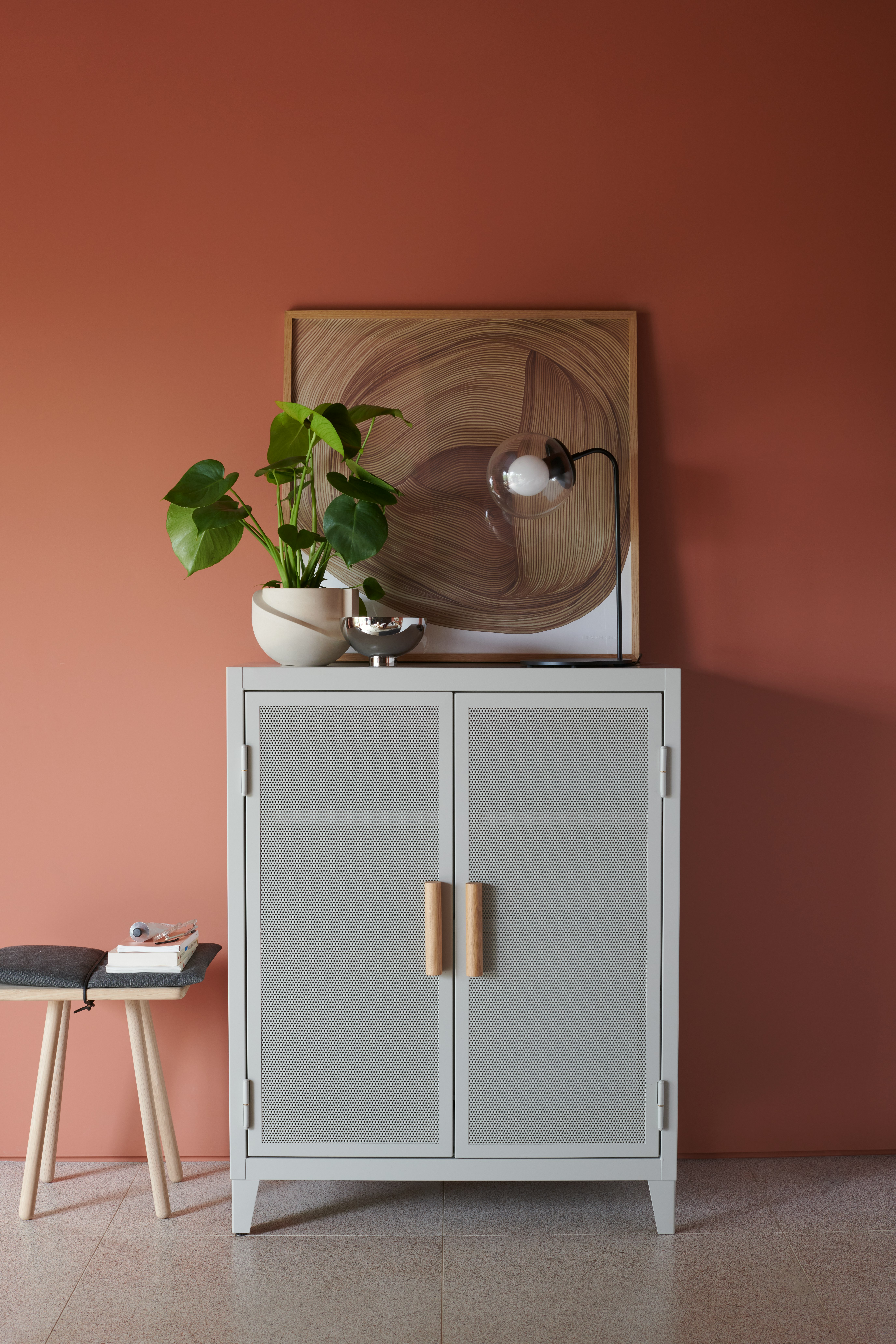 Perforated Wardrobe Locker in an entryway setting