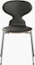 Ant Upholstered Chair,   Essential Leather,  Clear Lacquered Veneer,   Black,   Oak