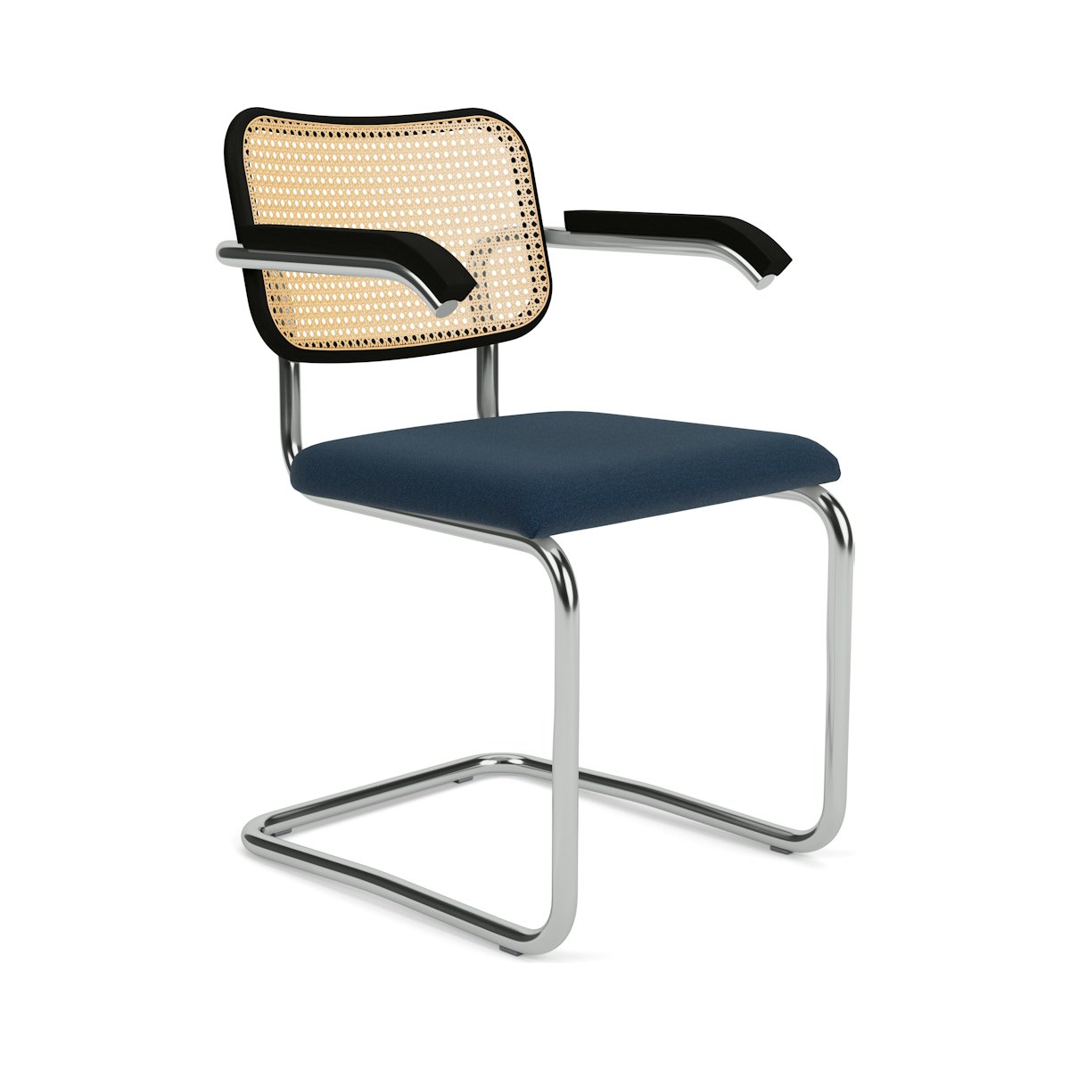 Cesca Chair With Upholstered Seat Pad Cesca Upholstered Seat Armchair