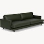 D'Urso Sofa - Volo Leather, Arbor Shade, Burnt Walnut on Oak