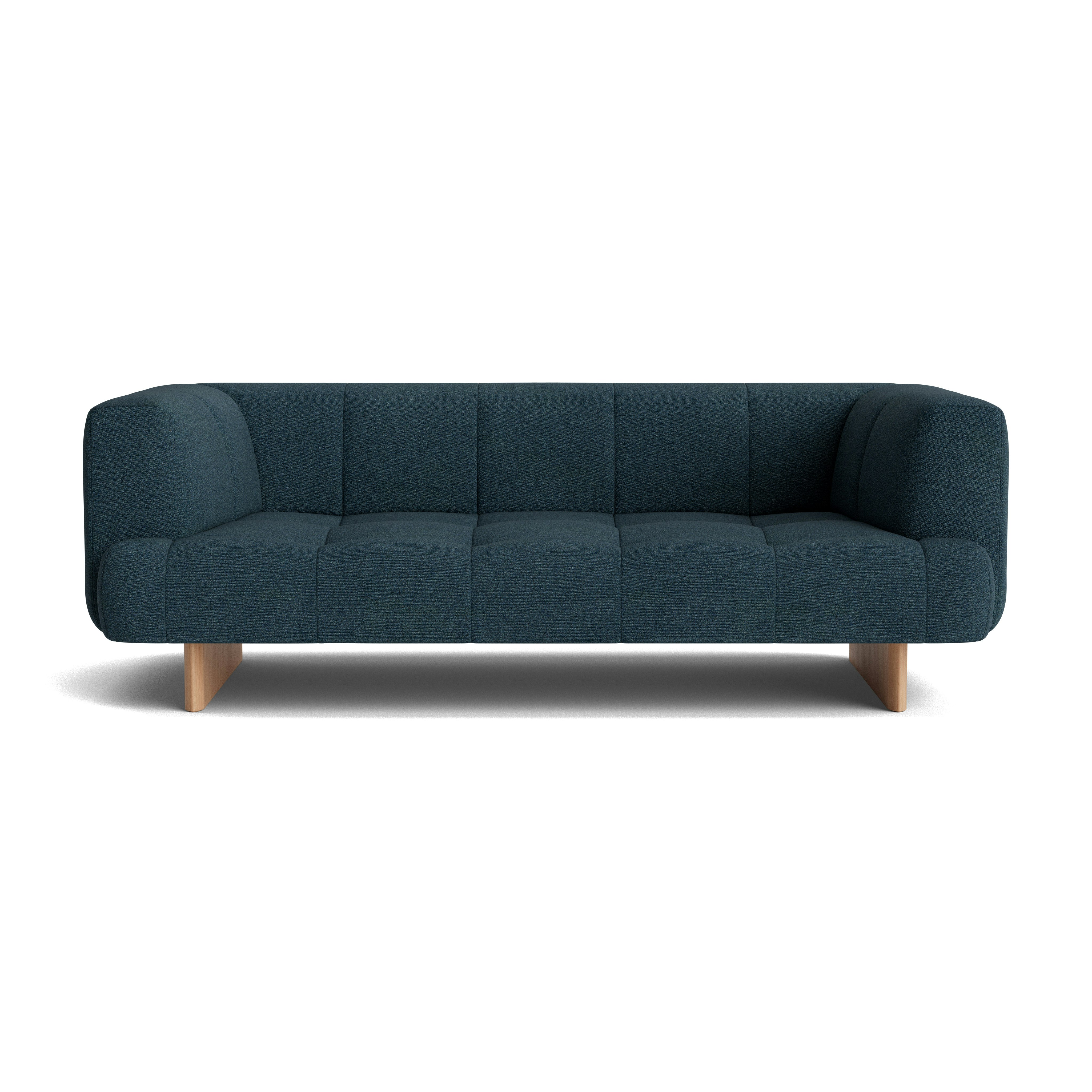 Quilton Lift Sofa - 2-Seat Sofa, Pecora, Blue, Lacquered Oak