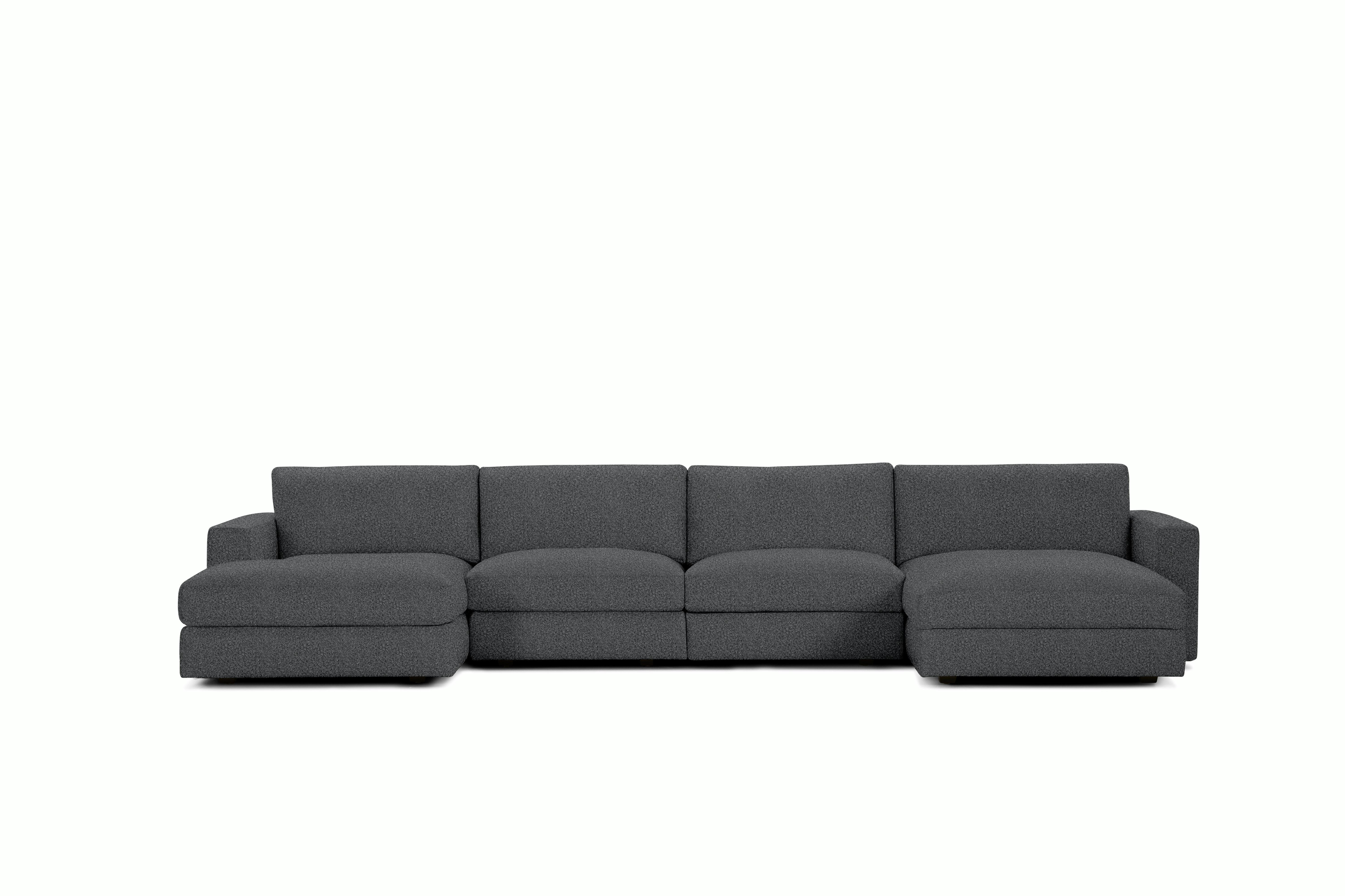 Reid Sectional - Double Chaise Sectional,  Standard,  Beck,  Molecule 002,  1" Block"