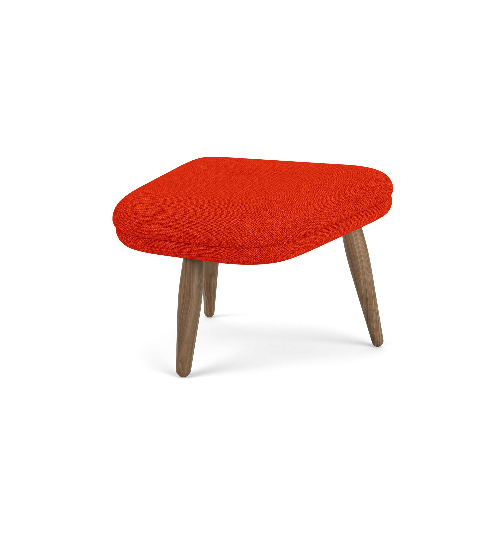 Oda Ottoman in  Walnut,  Hallingdal 65,  Red