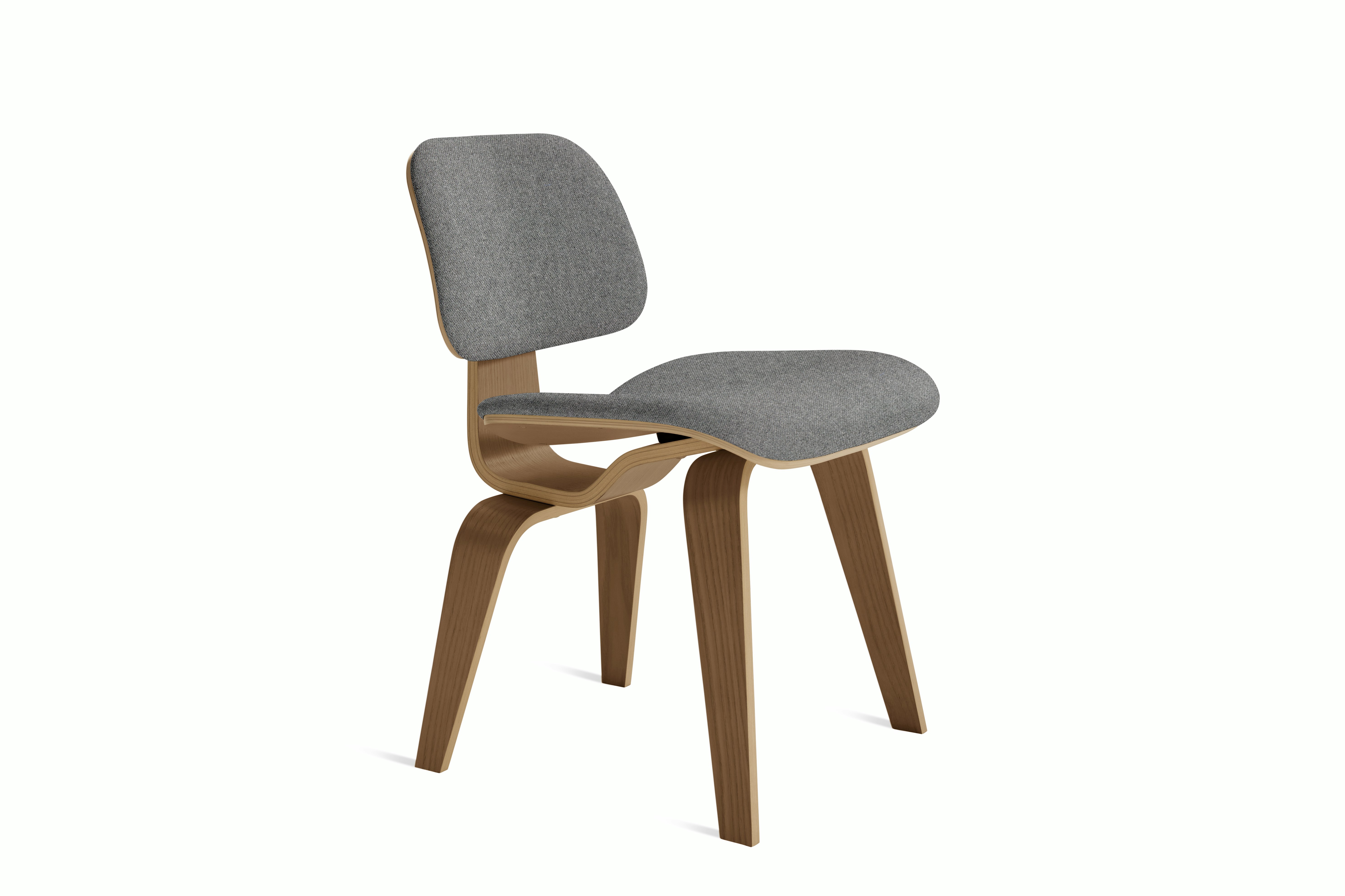 Eames Molded Plywood Dining Chair Wood Base (DCW) in Walnut,  Luce,  Scoria