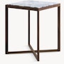 Krusin Side Table - Medium, Marble, Satin Arabescato, American Walnut