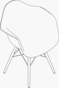 Eames Upholstered Molded Plastic Armchair - Dowel Leg
