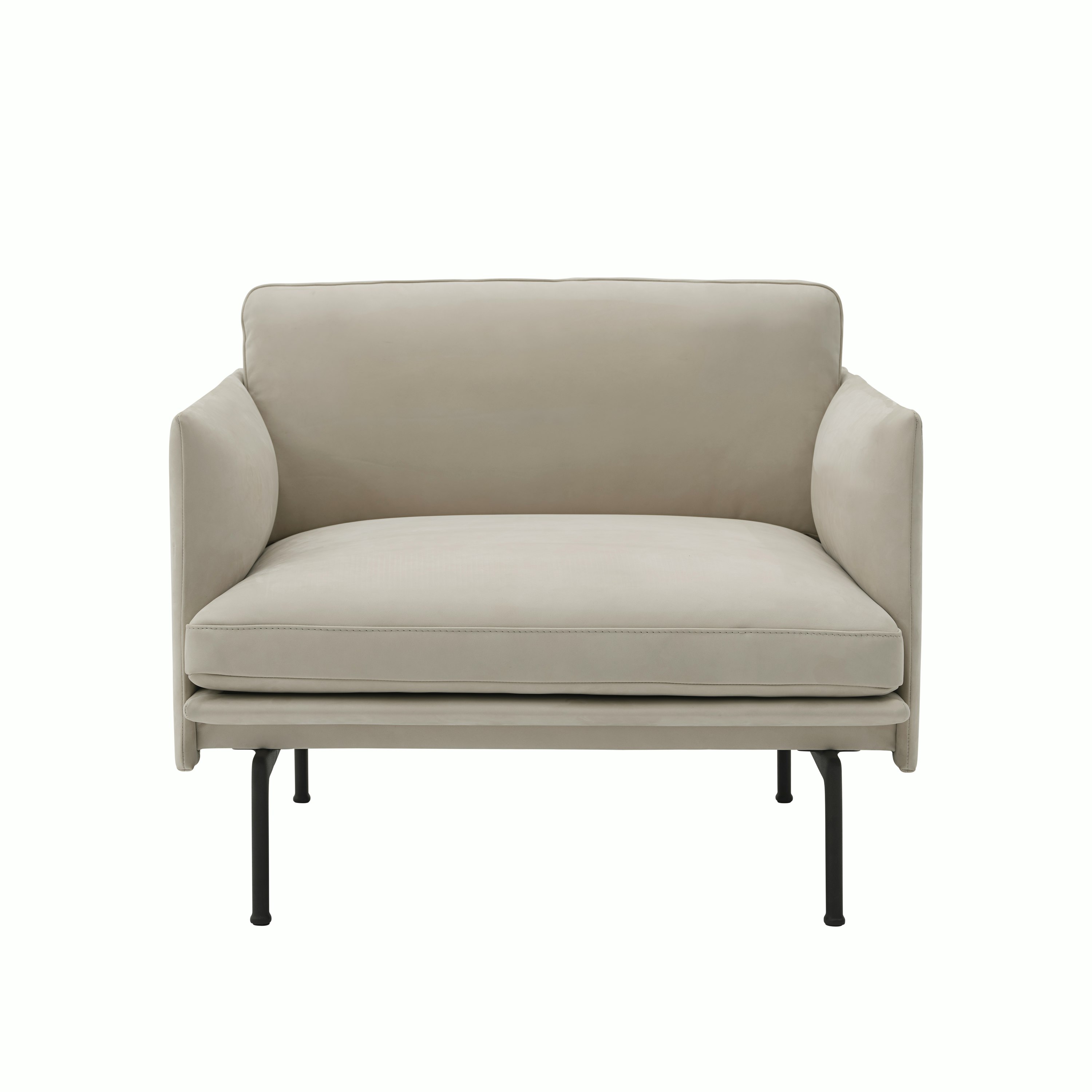 Outline chair allure leather moon black muuto