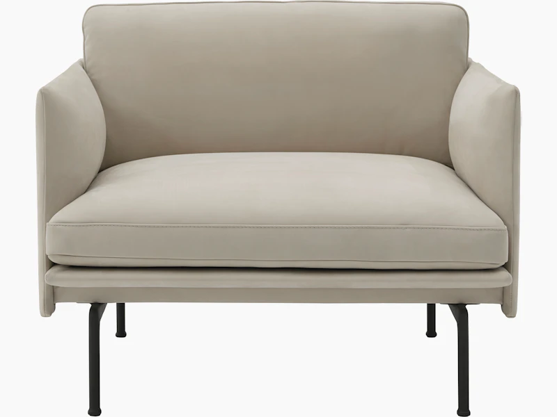 Outline chair allure leather moon black muuto