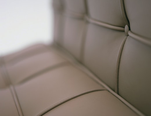 Barcelona Lounge Chair brown leather seat detail