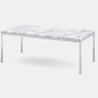 Florence Knoll Rectangular Coffee Table - 45 X 22, 17, Satin Arabescato, Polished Chrome