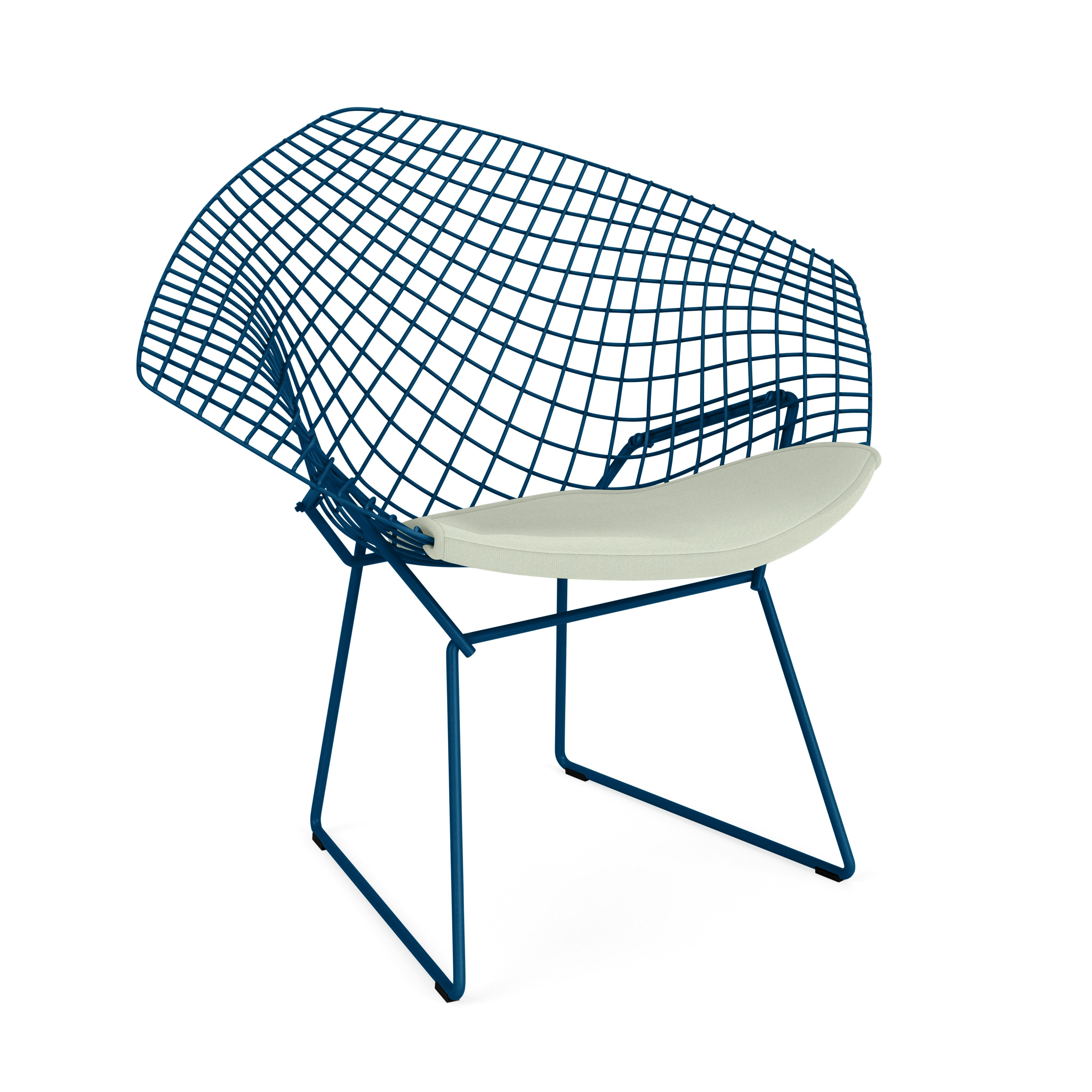 Bertoia Diamond Chair,  Blue,  Seat Pad,  Crossroad,  Gravel