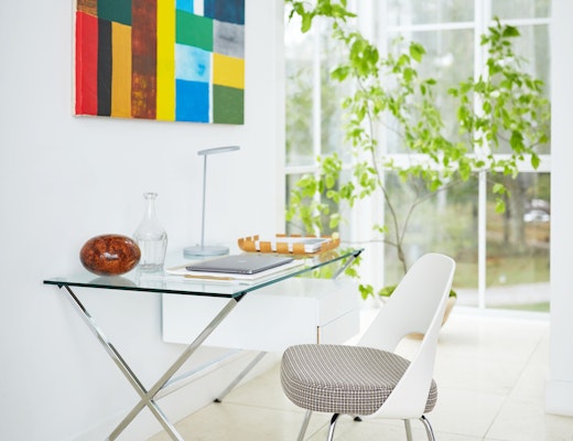 Saarinen Armless Executive Plastic Back Chair Albini Desk Muuto Leaf Table Lamp