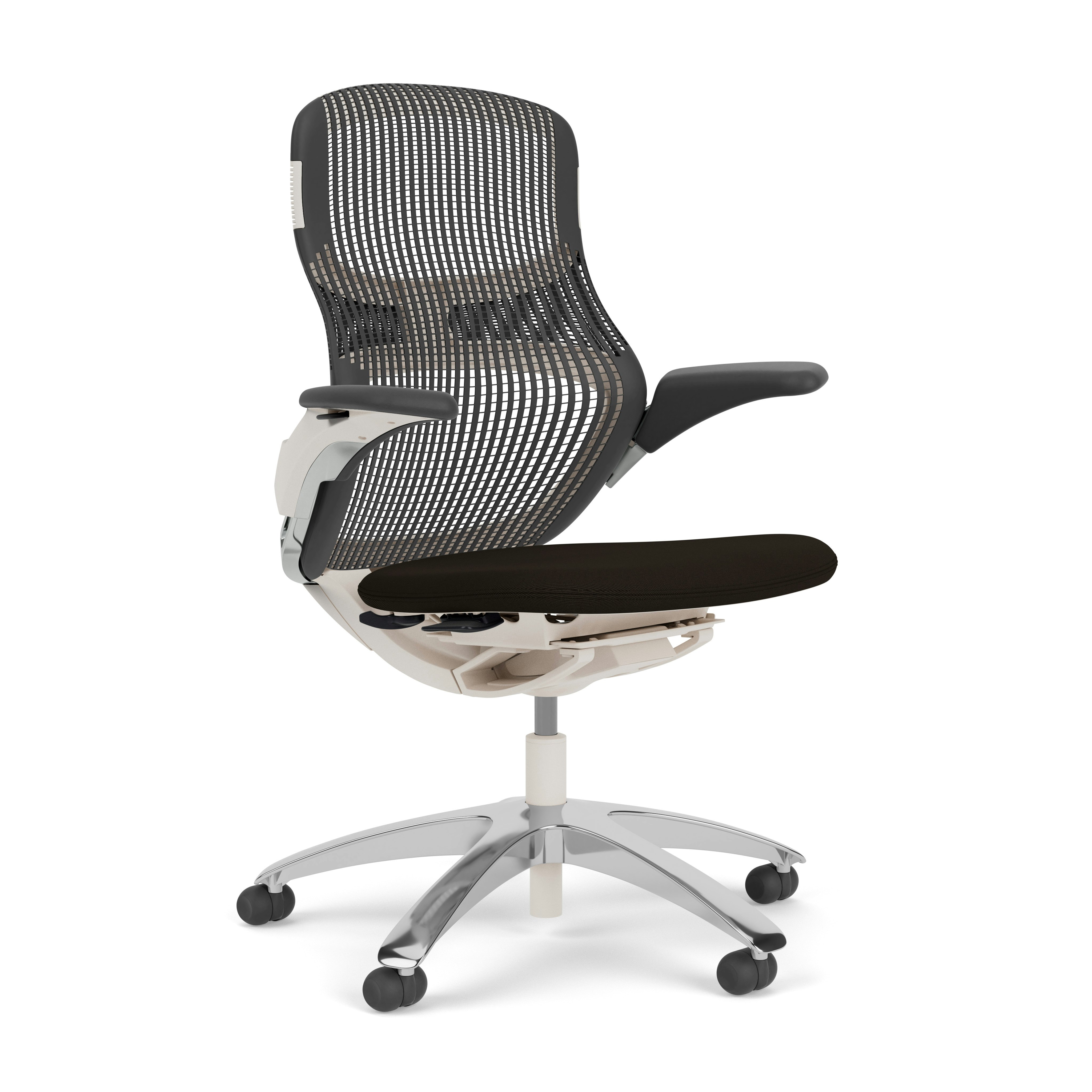 Generation Chair - Light, Height Adjustable, Storm, Generation, Espresso, Polished Aluminum, Hard Wheel