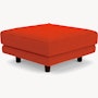 D'Urso Ottoman - Cato, Fire Red, Burnt Walnut on Oak
