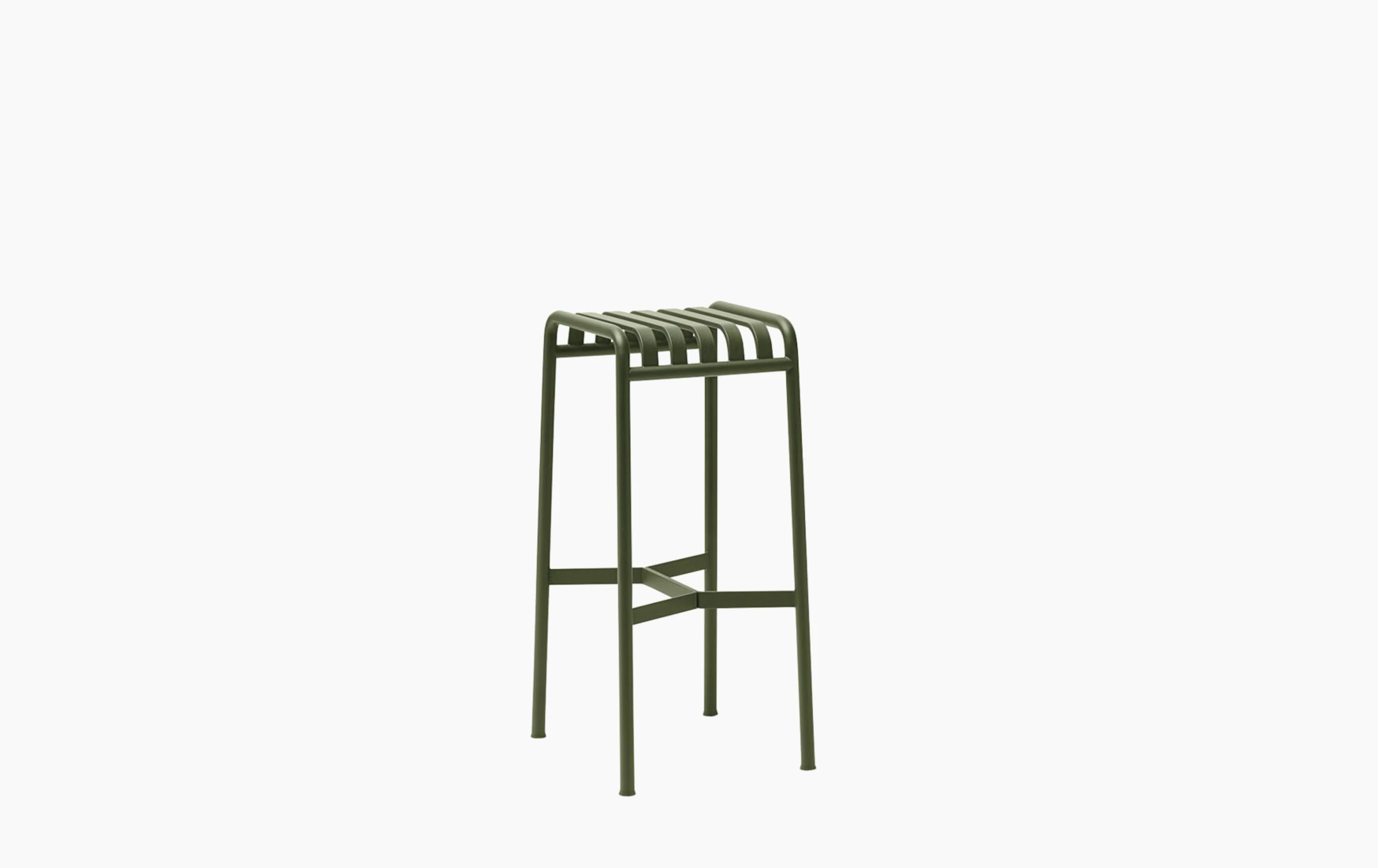 A Palissade Barstool in olive green.