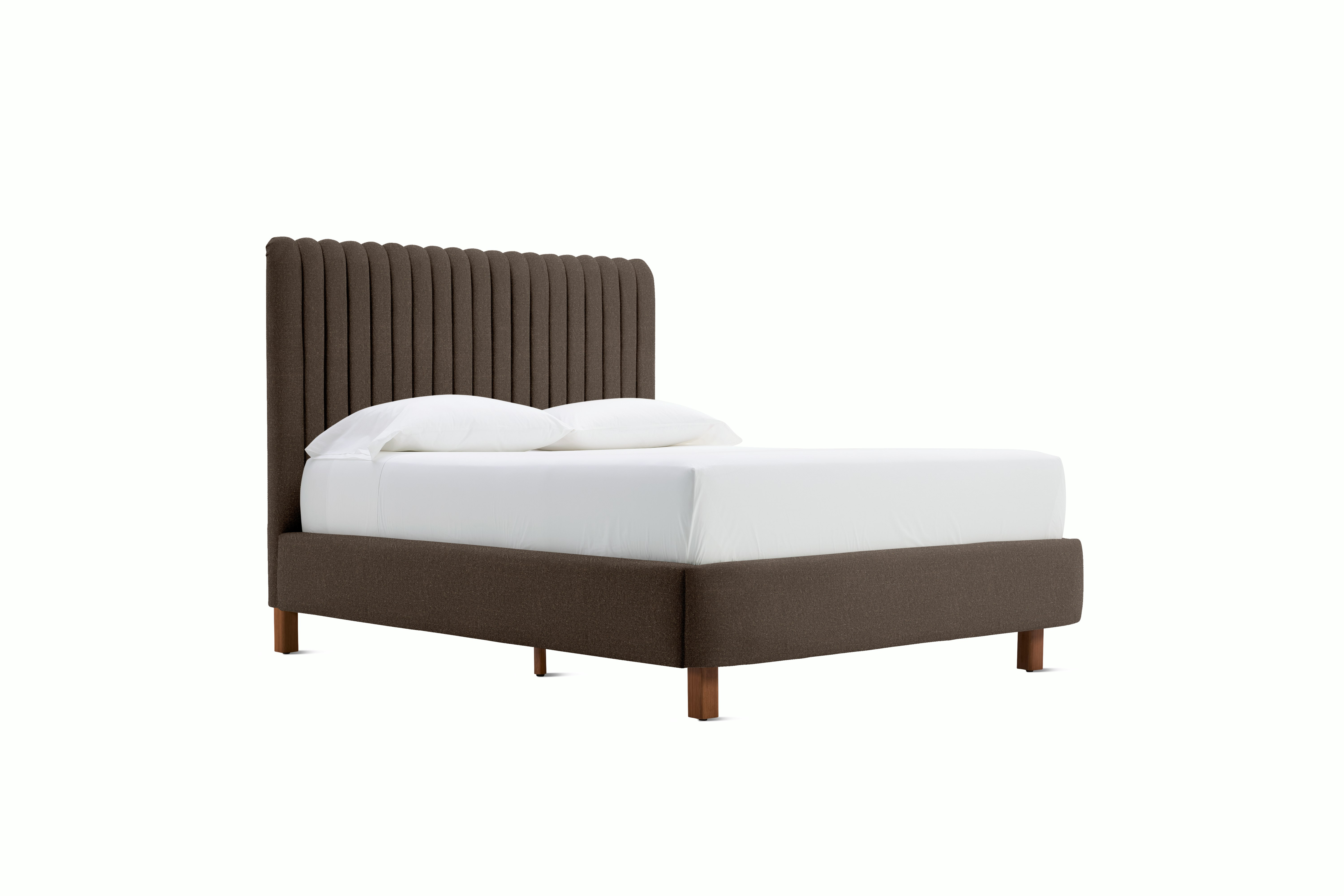 Charlotte Bed - Grand in Walnut and Album Linen Espresso