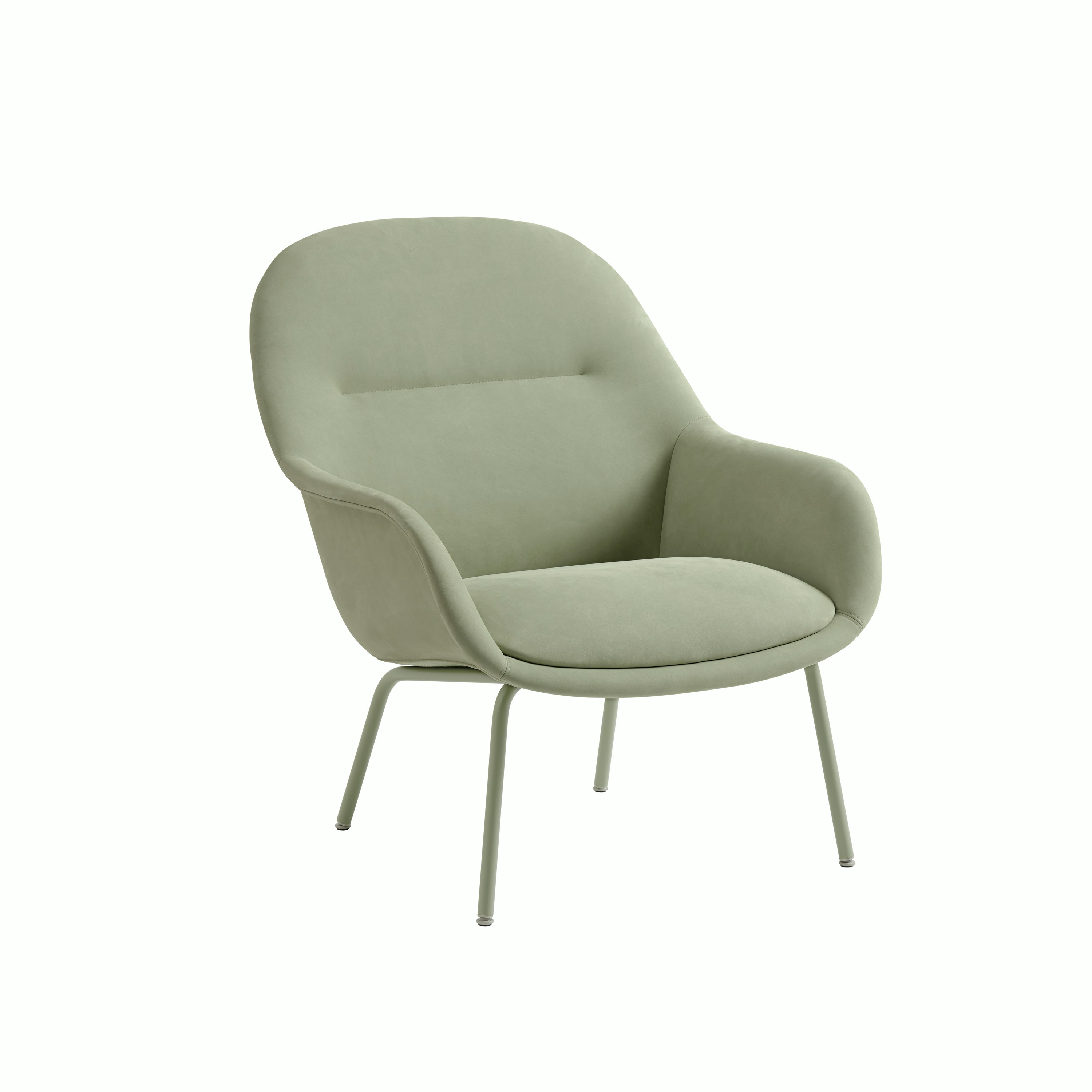 Fiber lounge armchair tube allure leather jade dusty green