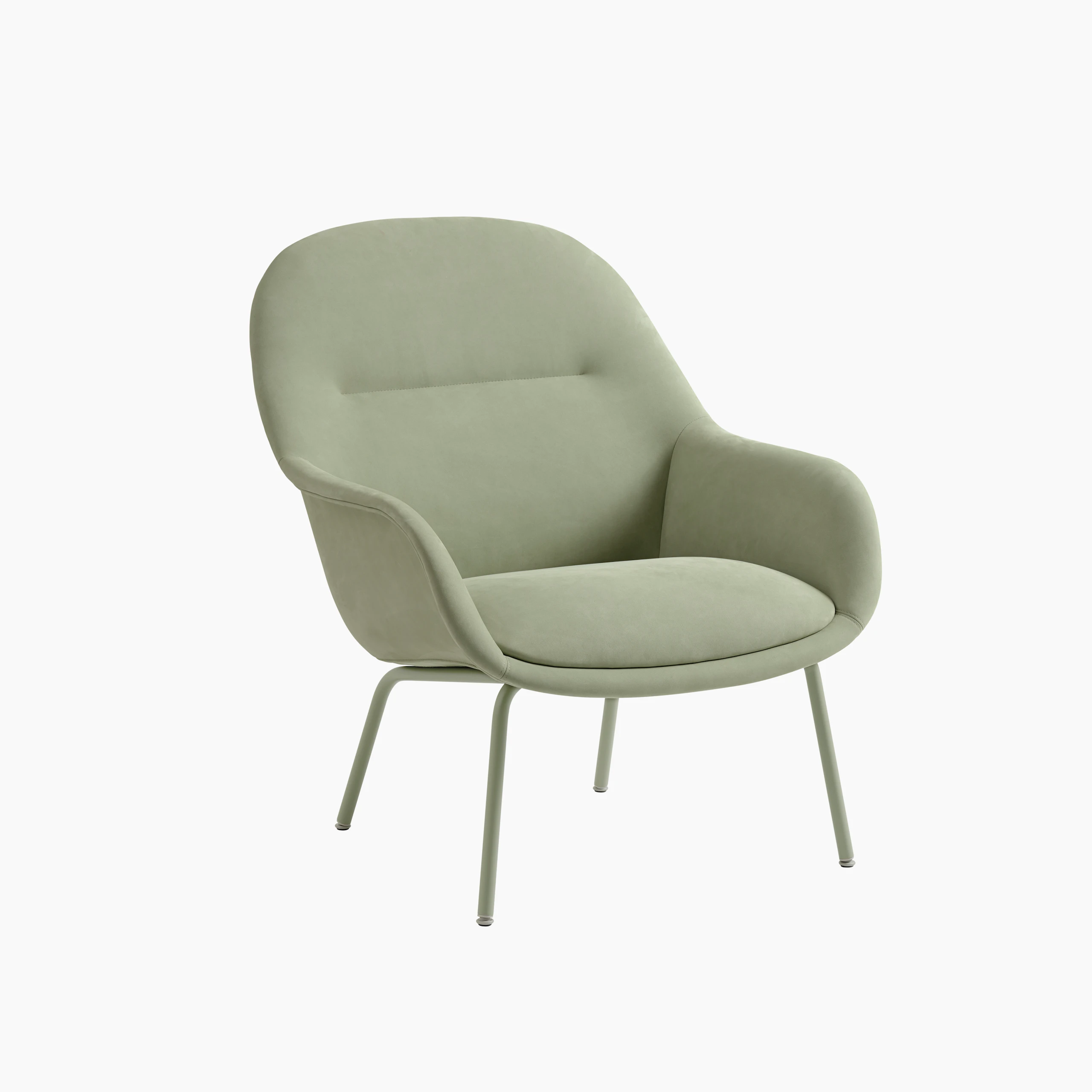 Fiber lounge armchair tube allure leather jade dusty green