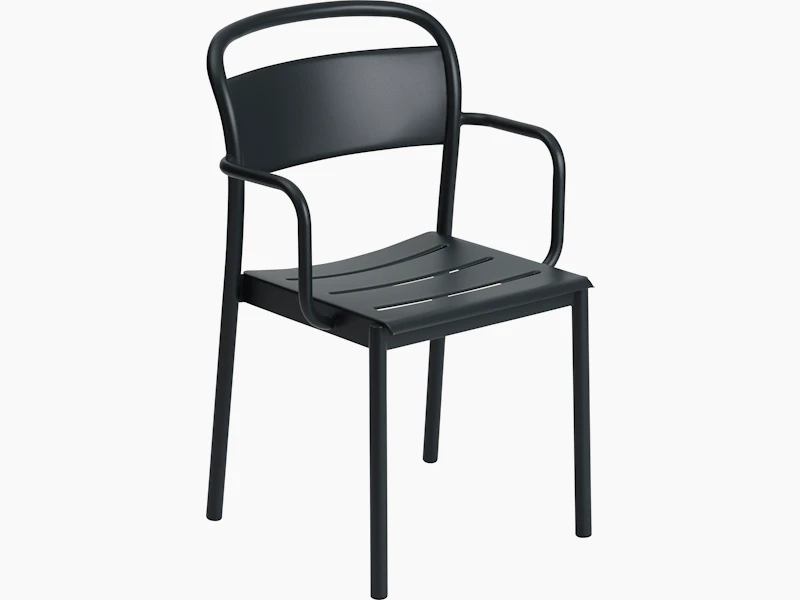 Linear steel armchair black Muuto