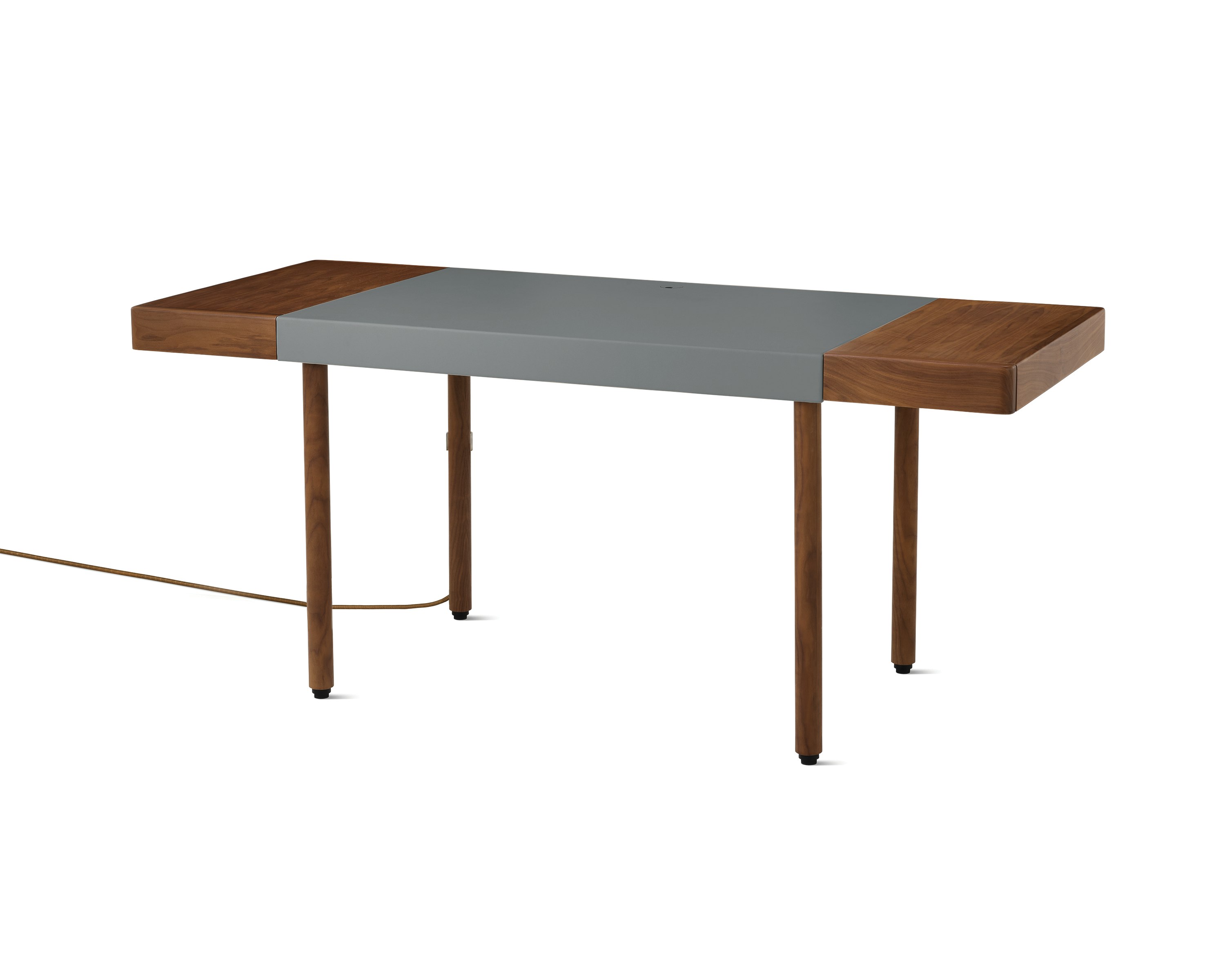 Leatherwrap Sit-to-Stand Desk, 2 Drawer