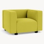 Barber Osgerby Armchair -  Black Lacquer, Knoll Boucle, Chartreuse