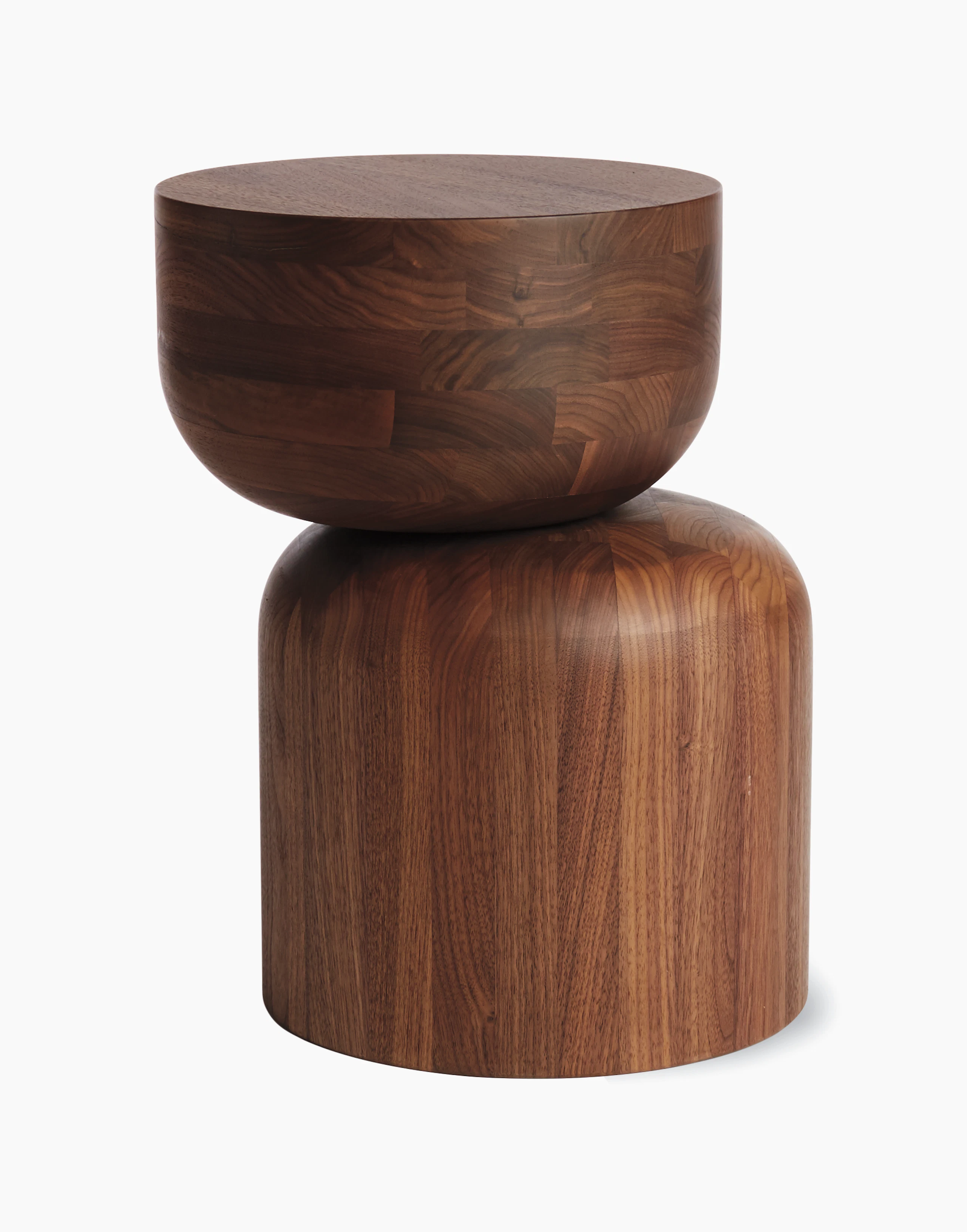 A Hew Side Table in a walnut finish.