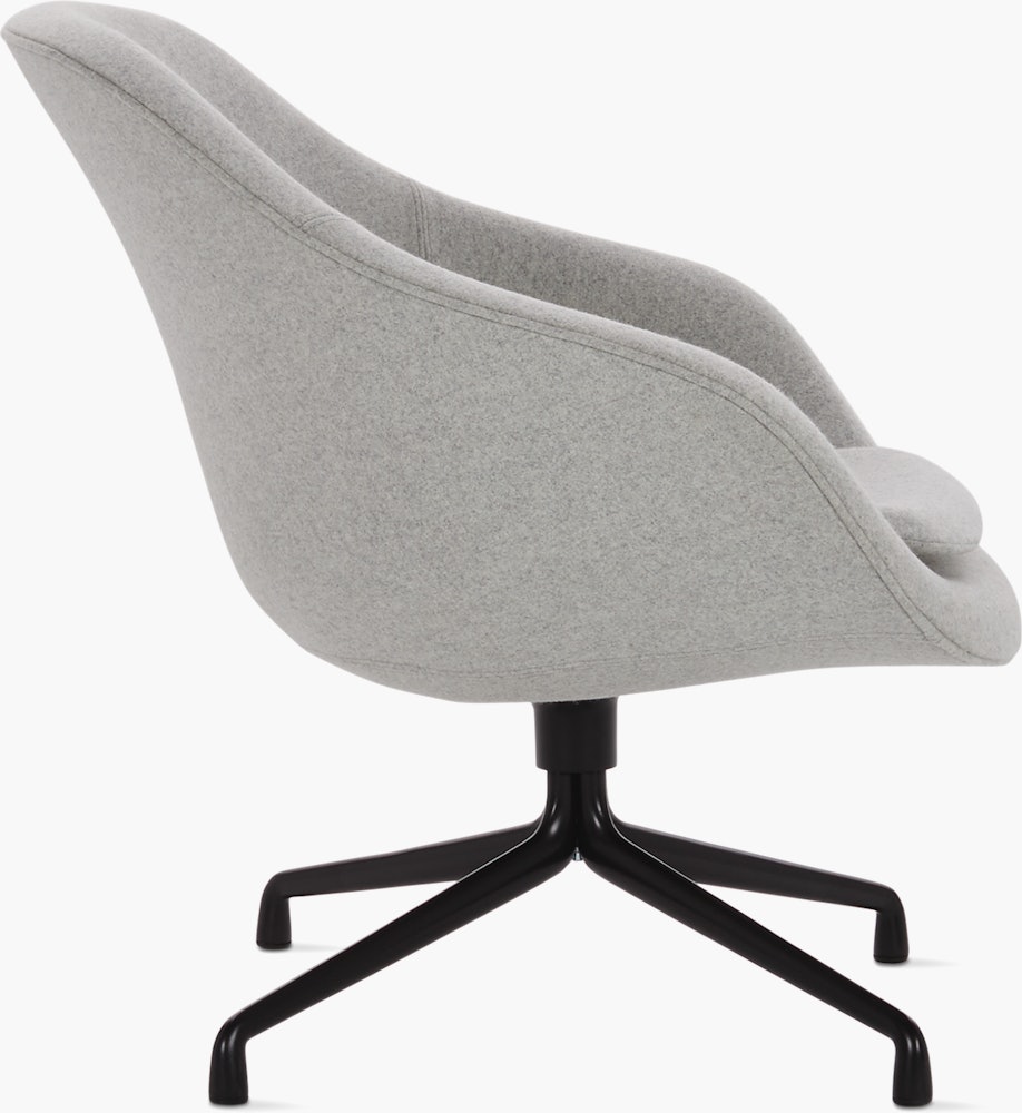 A side view of the About A Lounge Chair in gray.