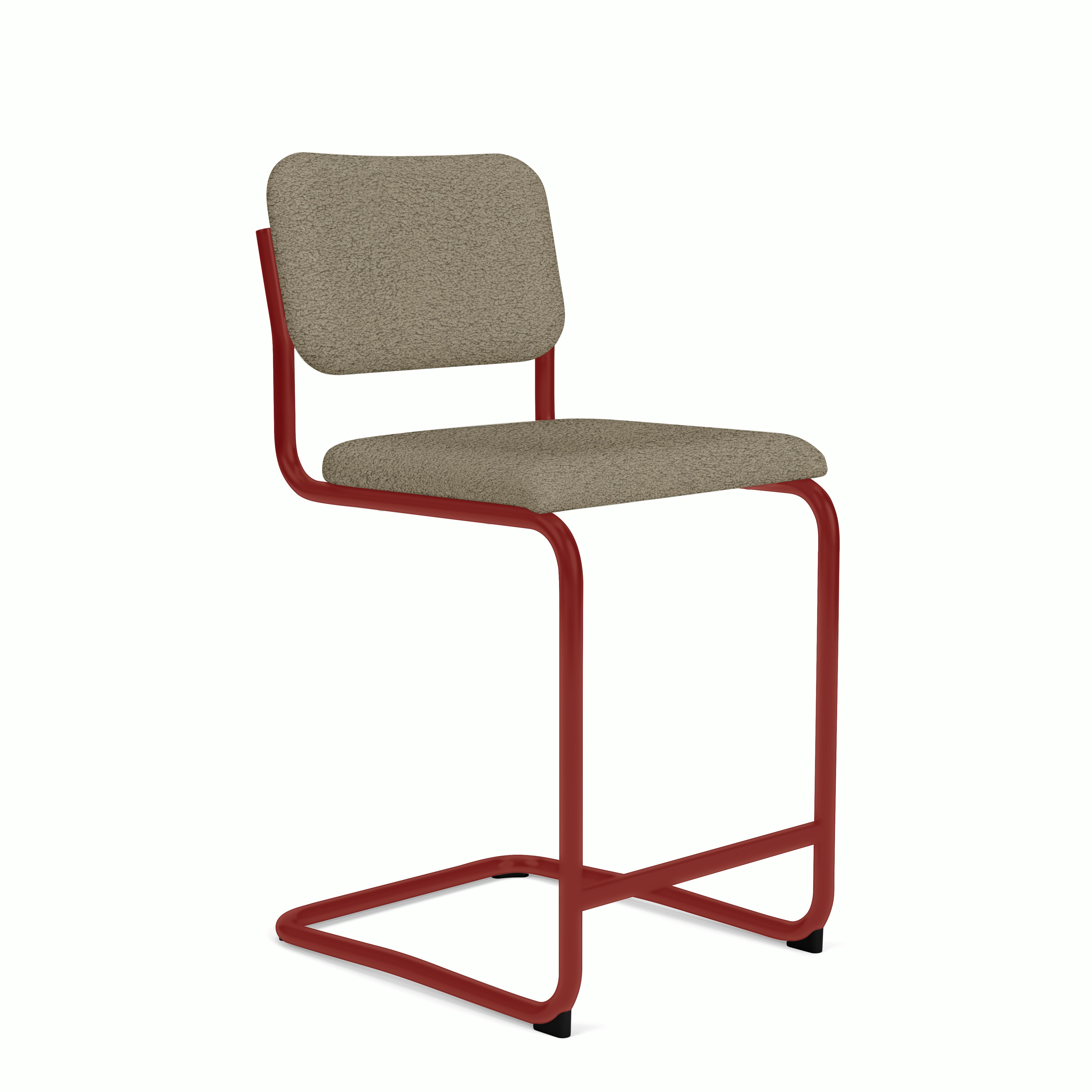 Cesca Upholstered Stool - Counter Height,  Fully Upholstered,  Puff,  taupe,  red
