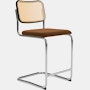 Cesca Counter Stool - Caned/Ebonized Beech Back,  Upholstered Seat,  Knoll Velvet,  Penny
