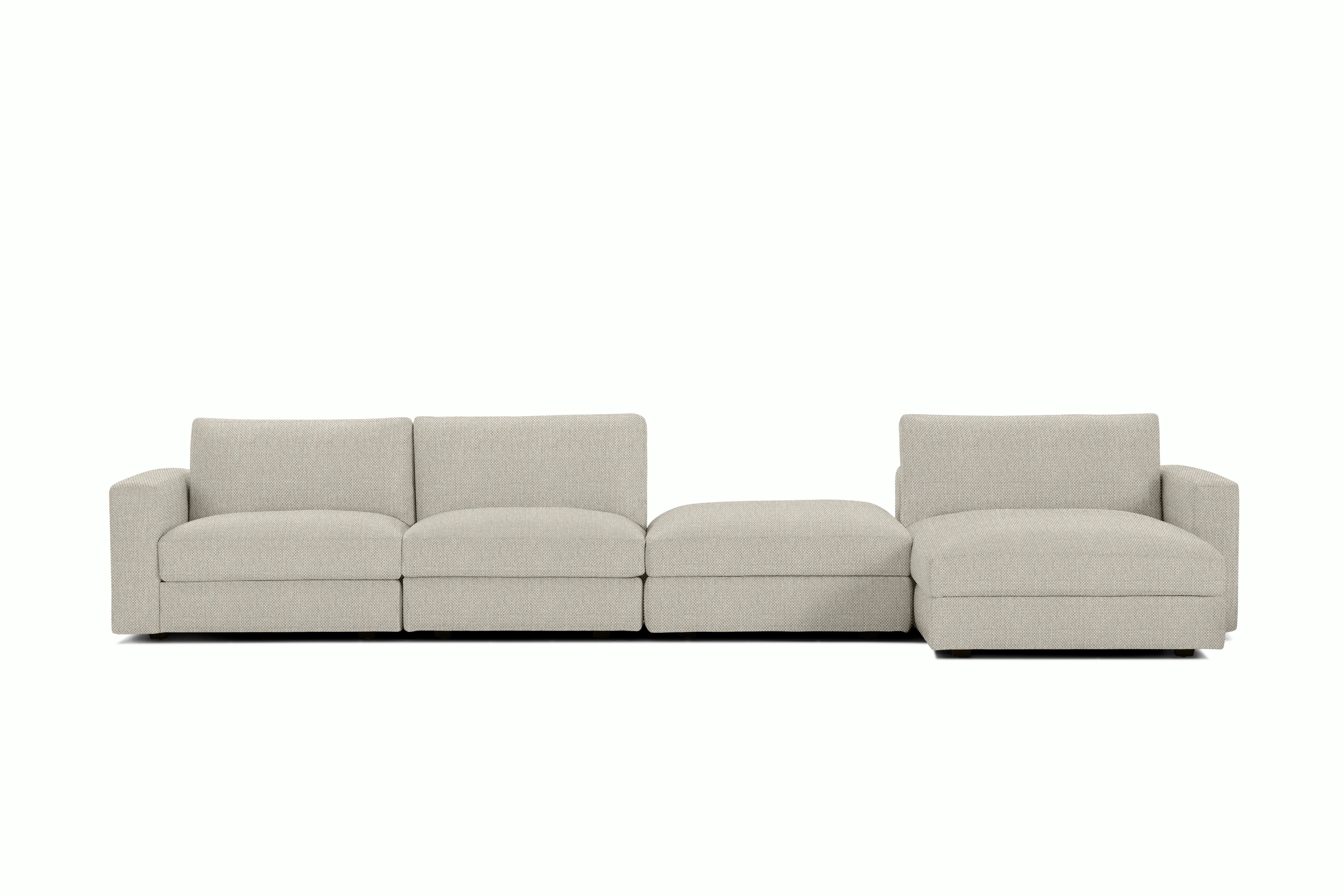 Reid Sectional - Sectional With Ottoman,  Right,  Mode,  Shell,  1" Block"