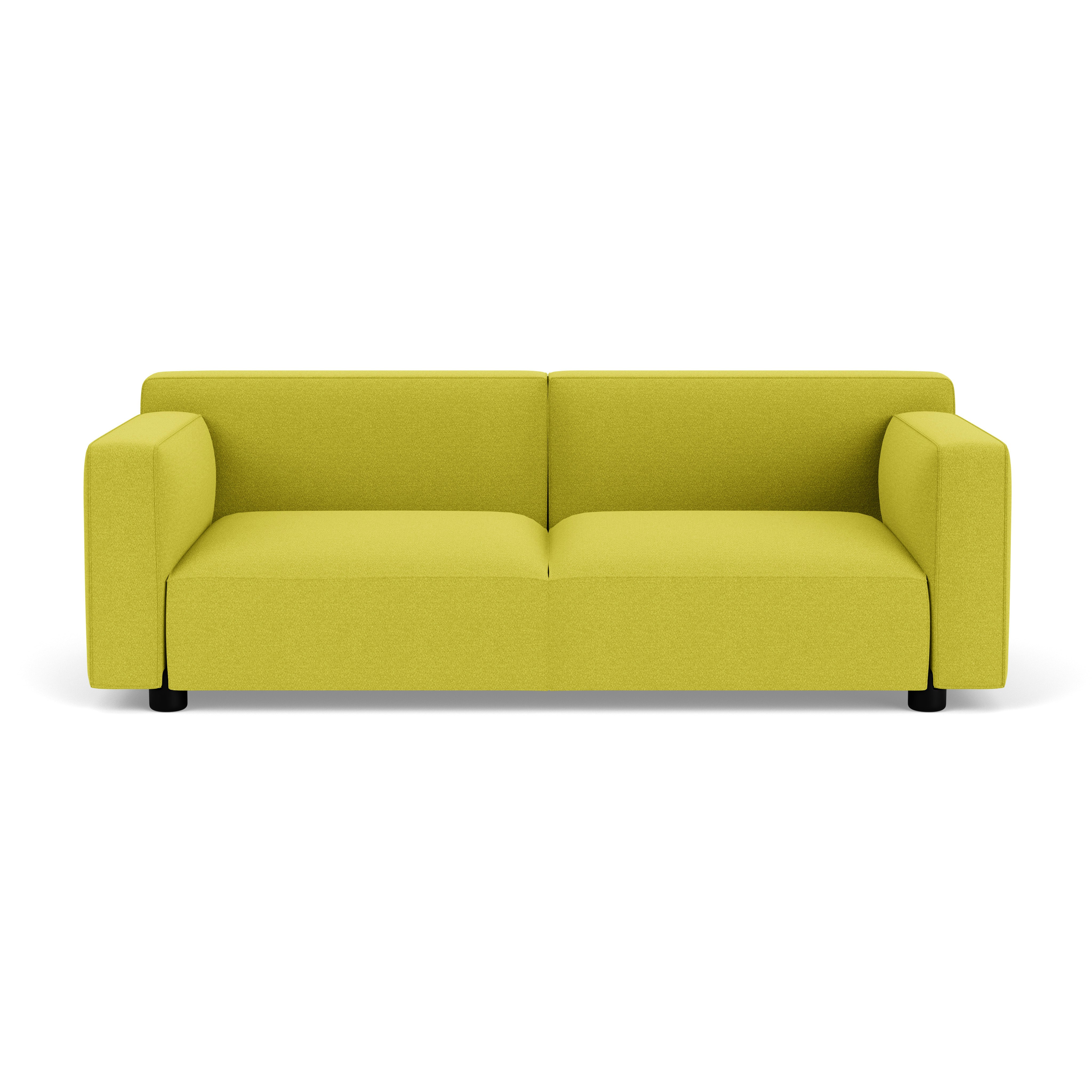 Barber Osgerby Sofa - Three Seater, Classic Boucle, Chartreuse, Jet Black