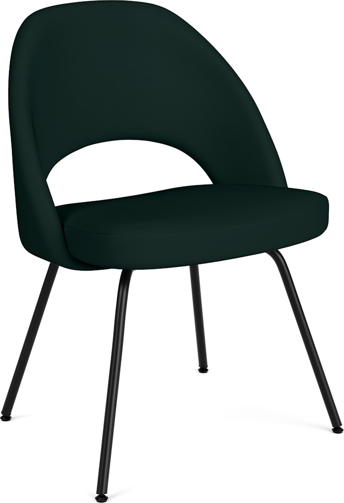 Saarinen Executive Side Chair - Volo Leather,  Arbor Shade,  Black