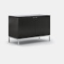 Florence Knoll Credenza - Two Position, Polished Chrome, Ebonized Oak, Polished Nero Marquina