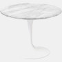 Saarinen Side Table - 20",  Round,  Low,  Satin Coated Marble,  Carrara,  White"