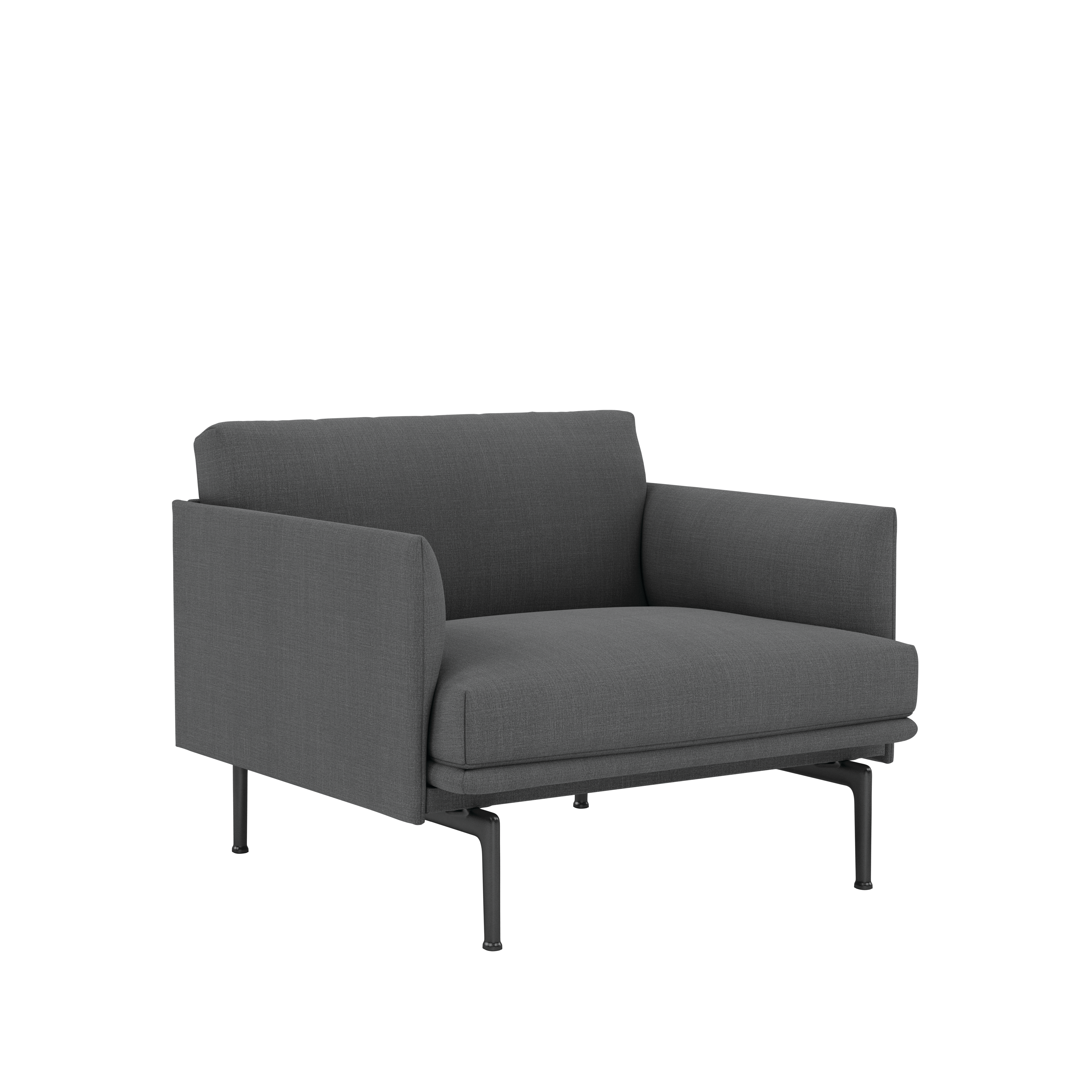 Outline Studio Armchair - Remix,  163 Dark Grey