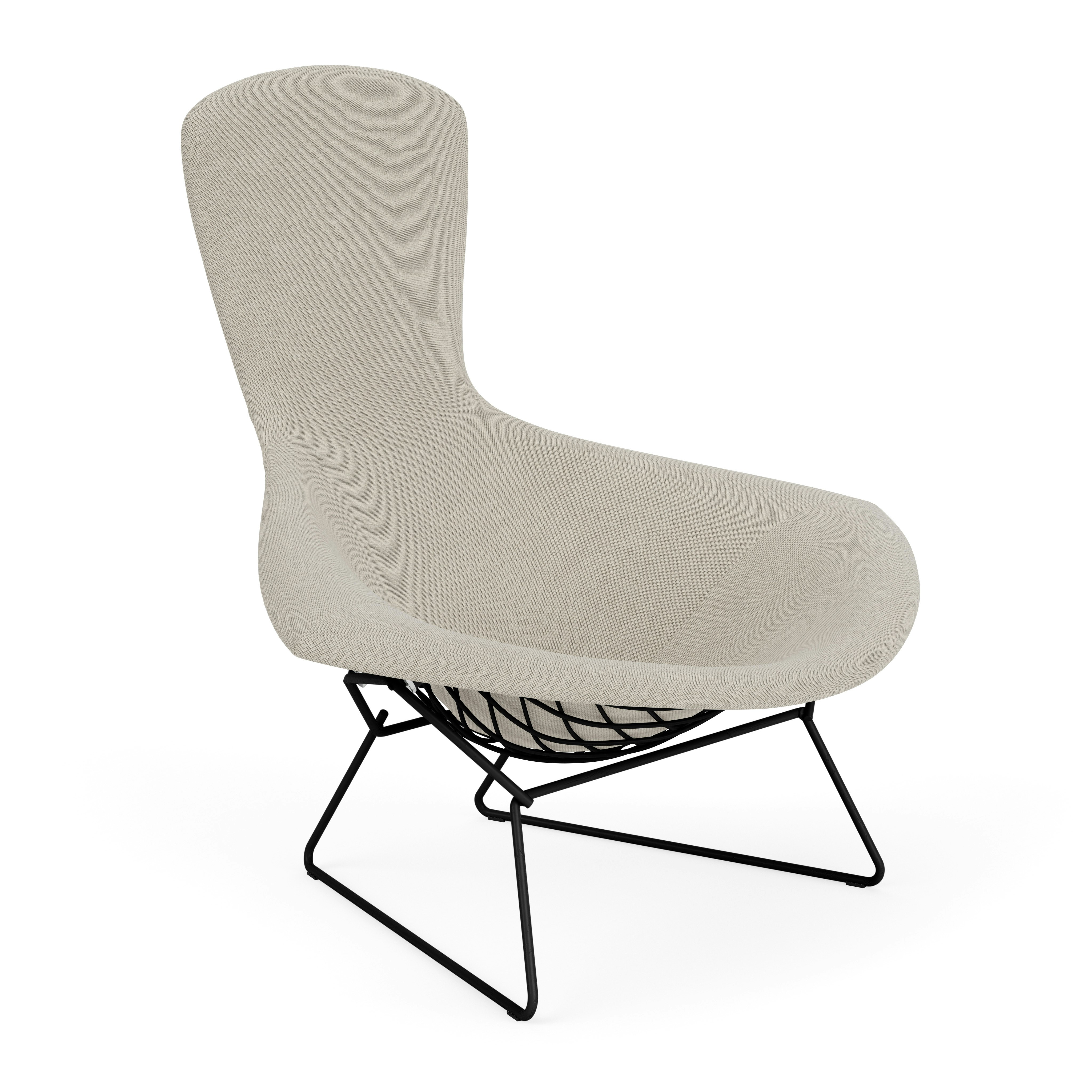 Bertoia Bird Lounge Chair, Black, Full Cover, Crossroads, Almond