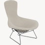 Bertoia Bird Lounge Chair, Black, Full Cover, Crossroads, Almond