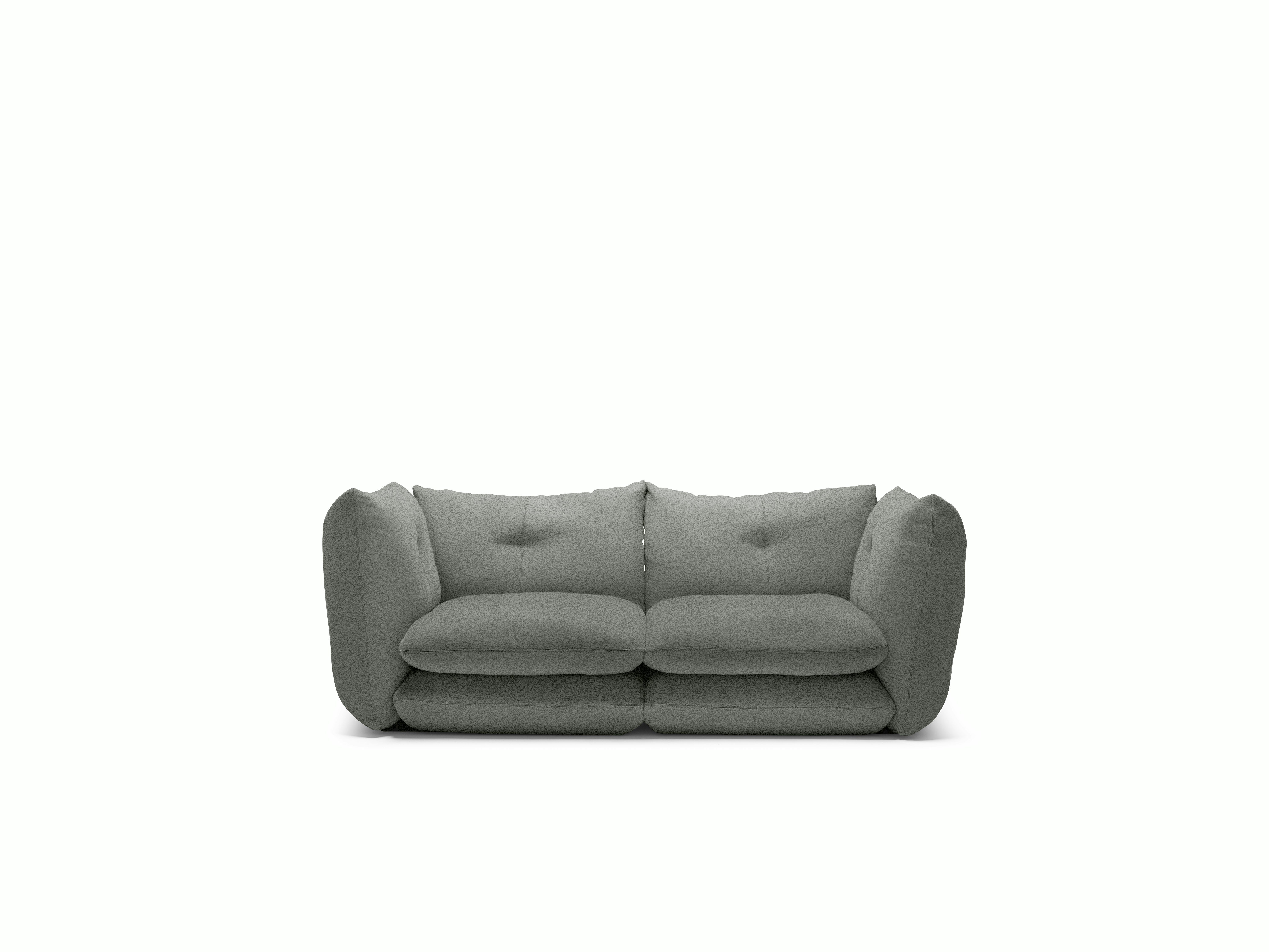 Pillo Sofa -  Two Seater,  Standard or Deep,  Puff,  Grey