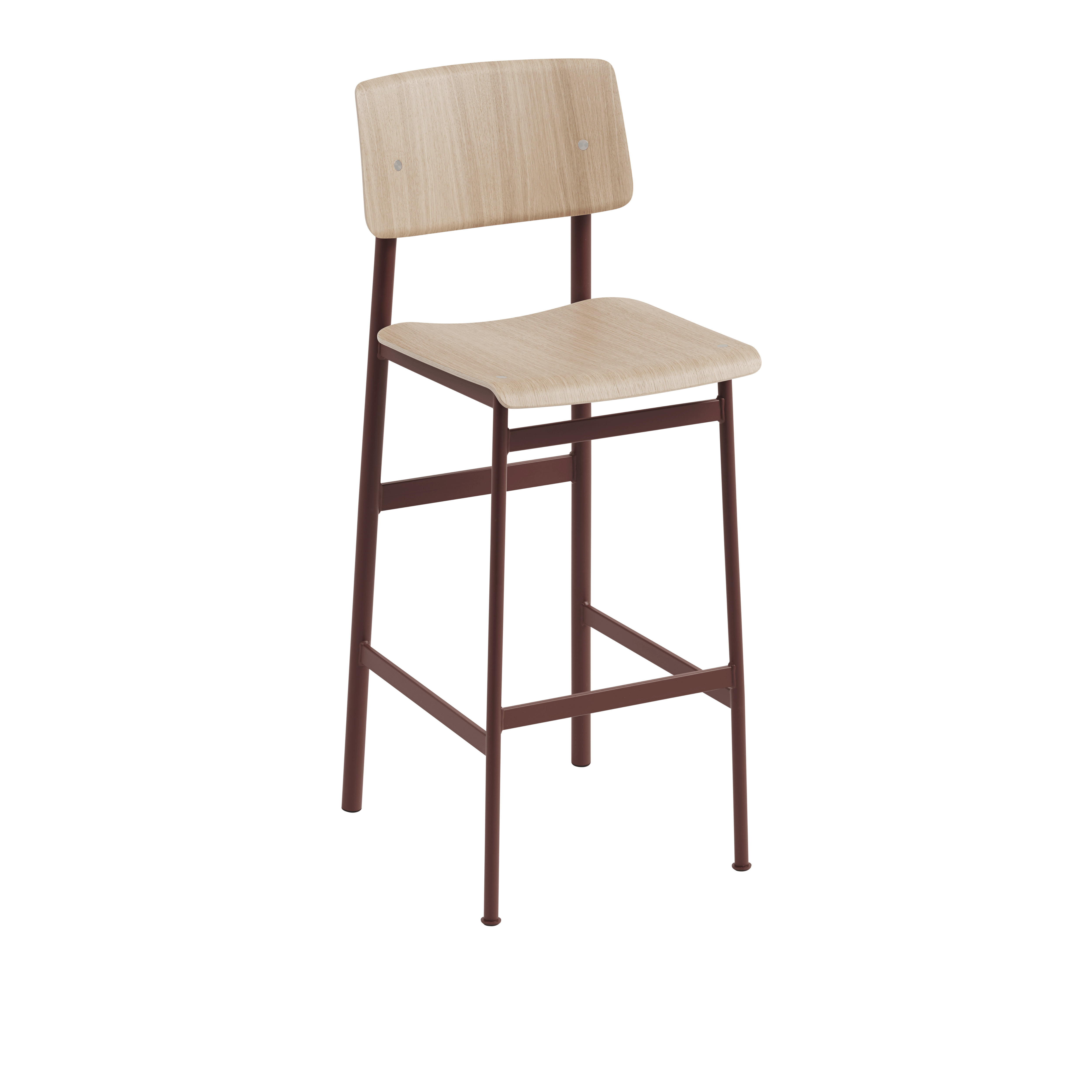 Loft BarStool - Deep Red, Oak