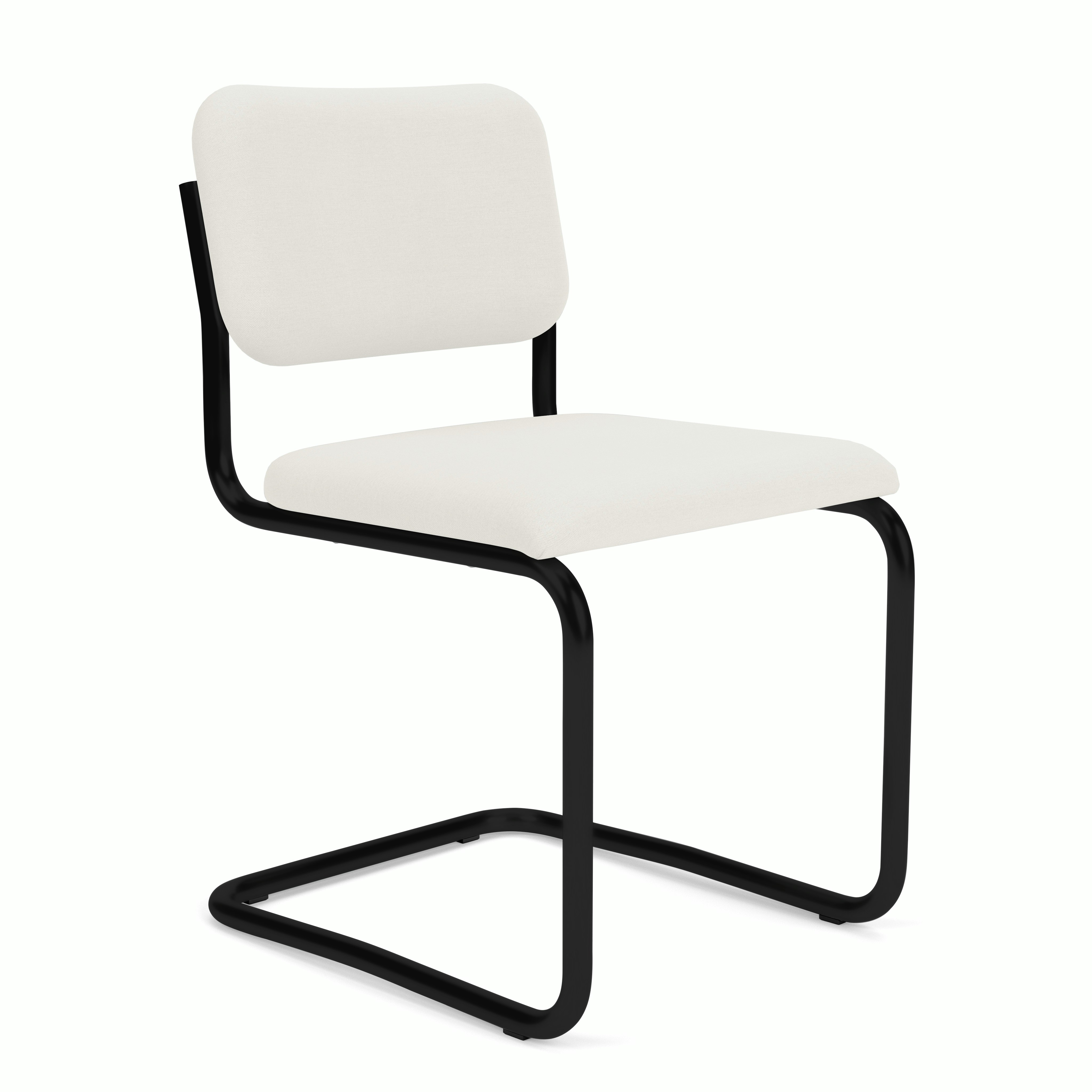 Cesca Upholstered Chair - Side Chair ,  Fully upholstered,   hourglass,  air,  black frame