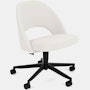 Saarinen Executive Office Side Chair, Hourglass, Air, Black, Hard Casters
