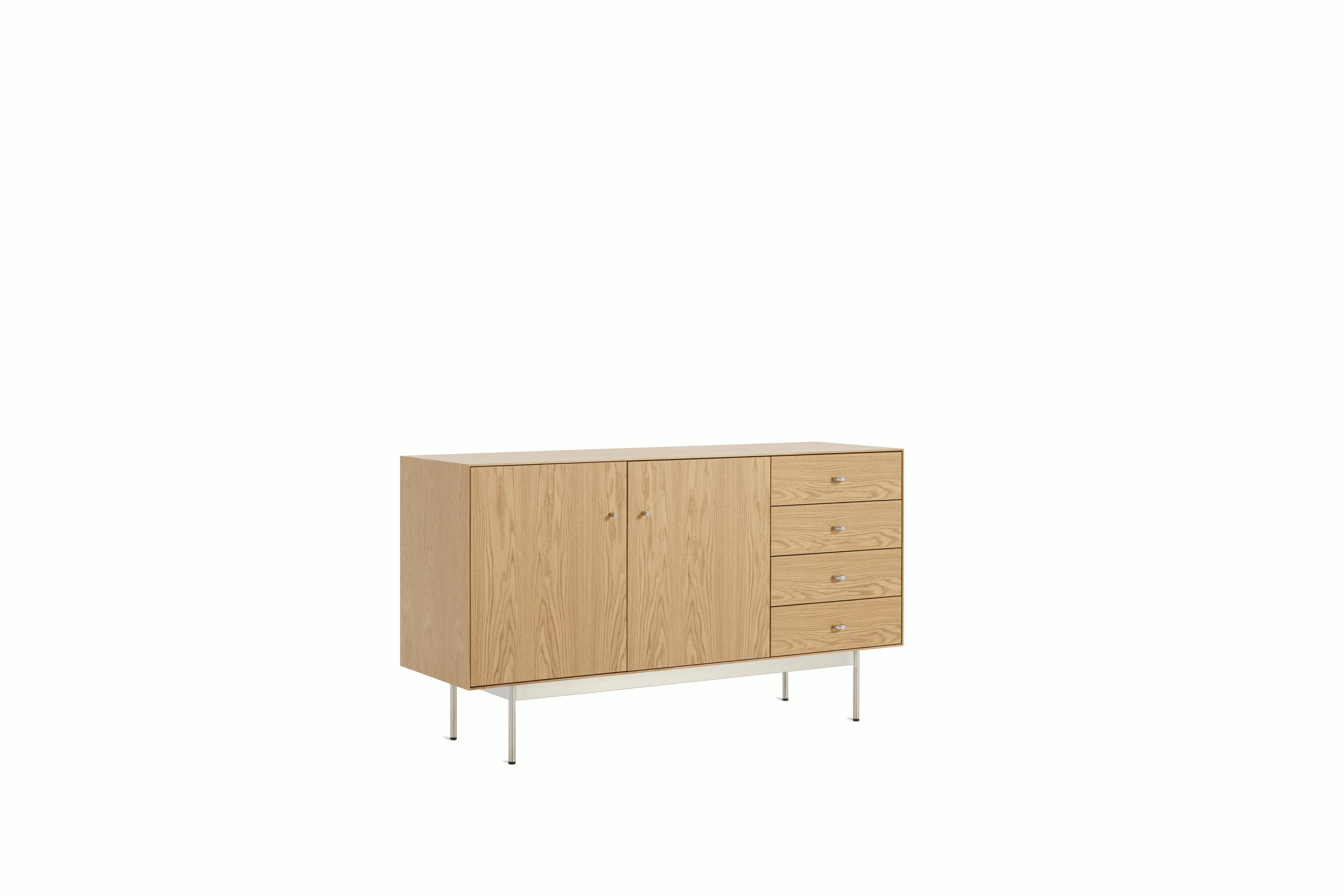 Loop Credenza,  oak,  chrome