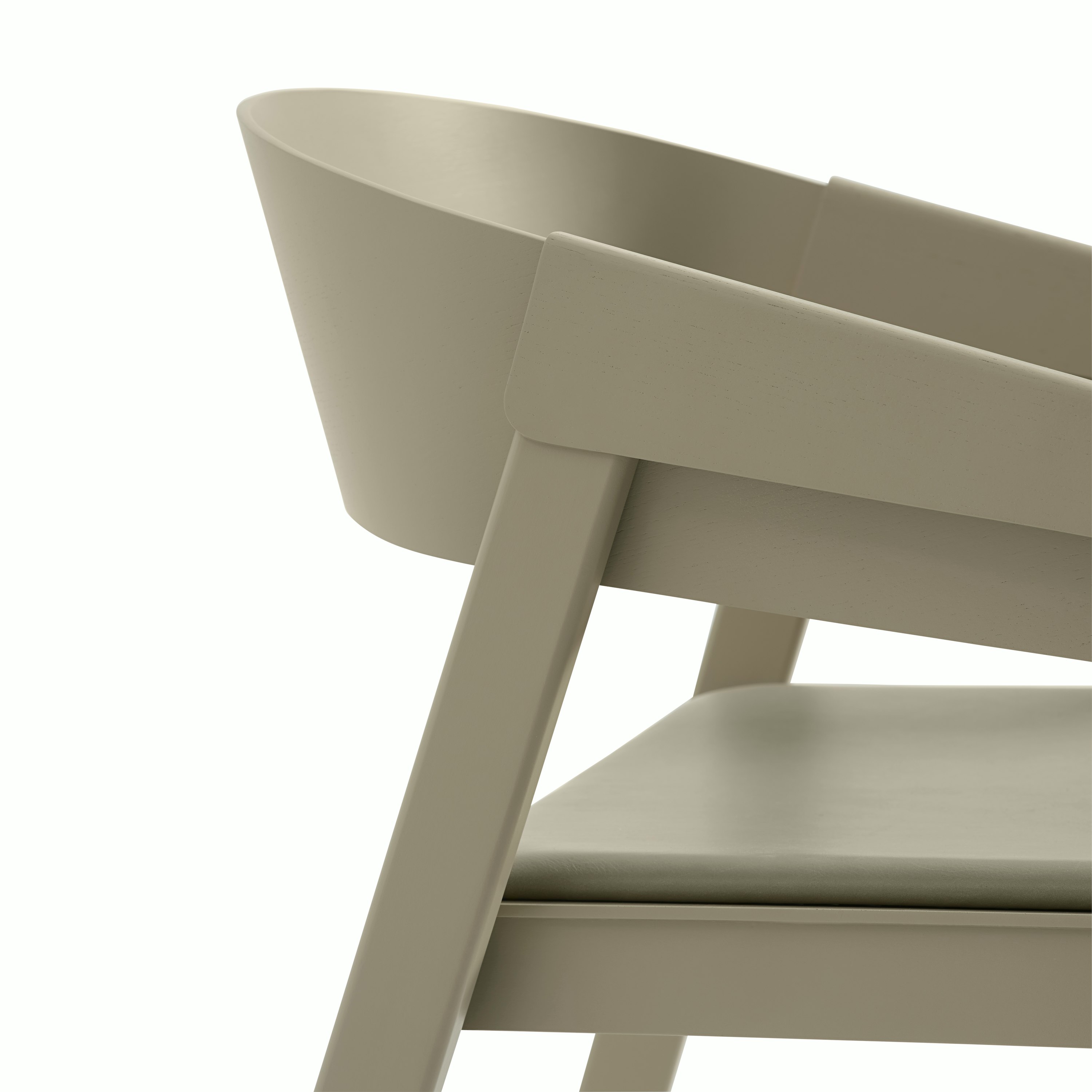 Cover armchair dark beige refine leather stone detail 2 Muuto 6192x6192 org
