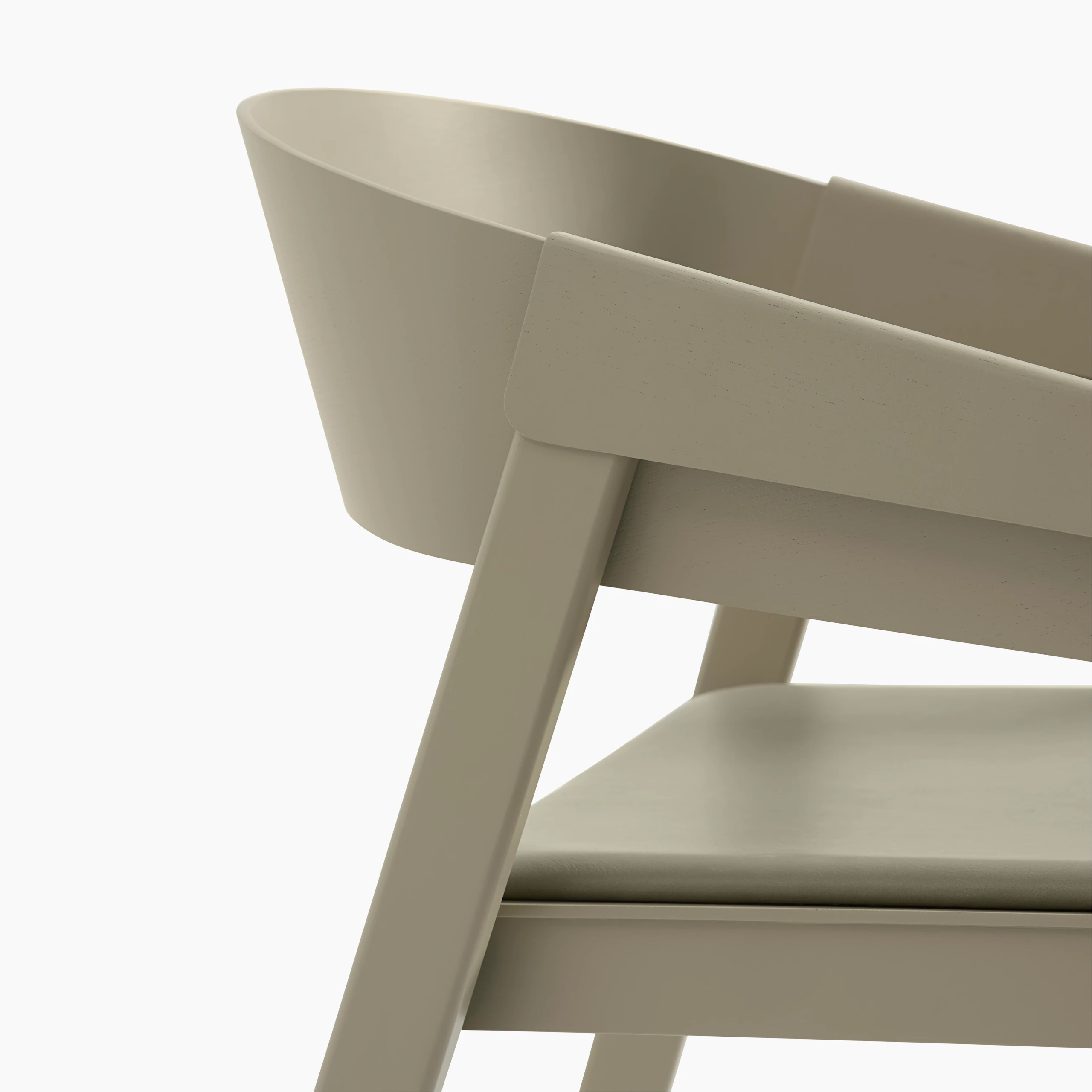 Cover armchair dark beige refine leather stone detail 2 Muuto 6192x6192 org