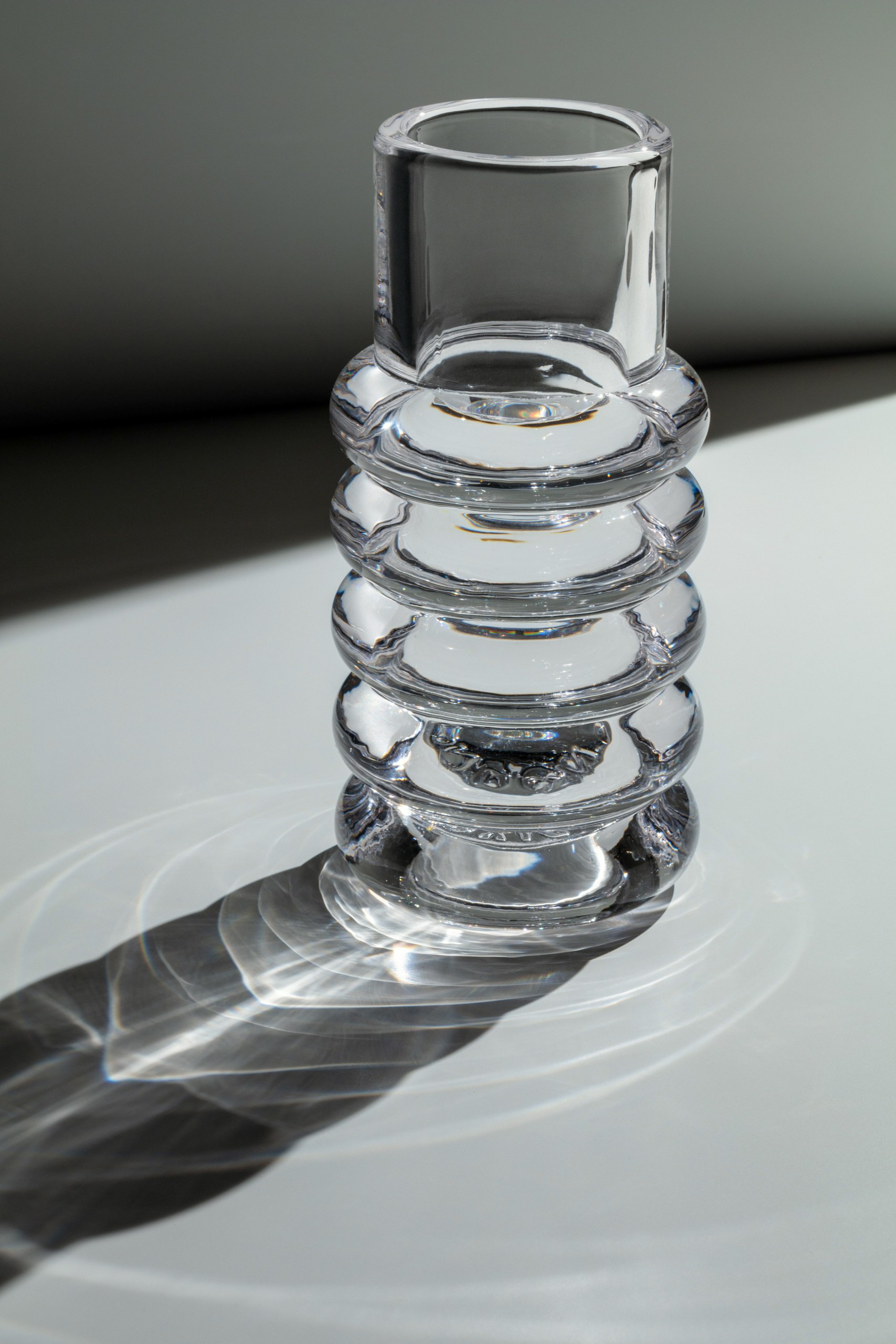 Press Stem Vase - Glass