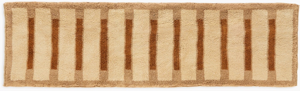 Brick Wool Moroccan Rug - Oat,  Runner