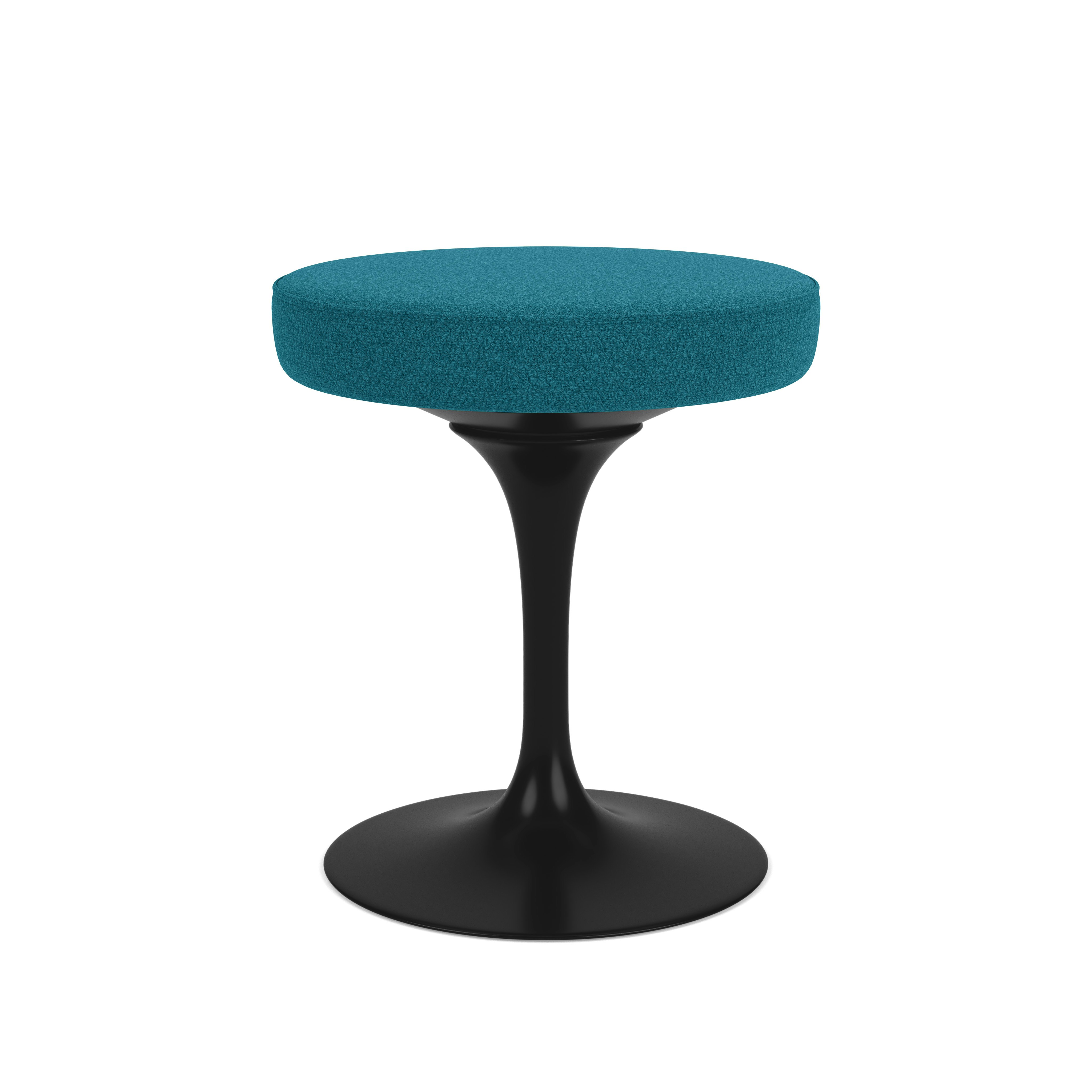 Saarinen Tulip Stool - Classic Boucle, Aegean, Black