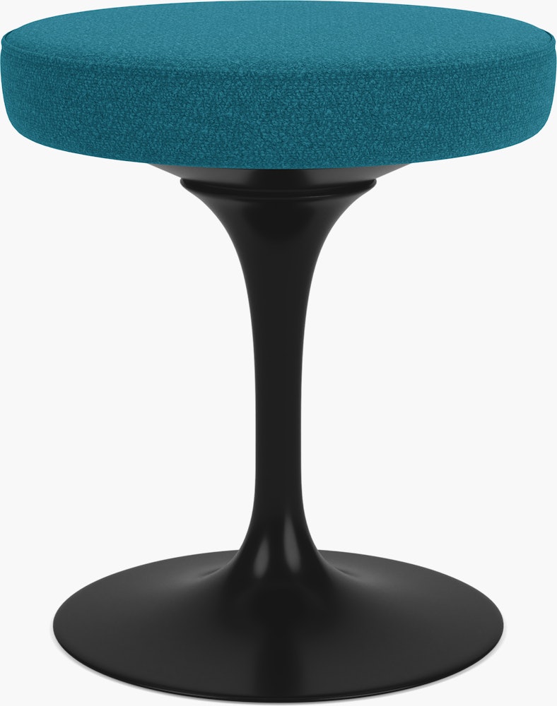 Saarinen Tulip Stool - Classic Boucle, Aegean, Black